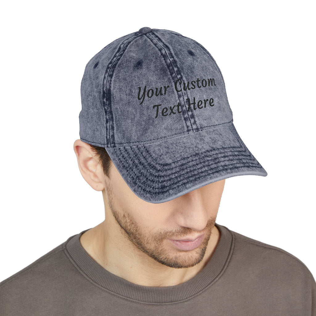 Vintage Embroidered Cap - Personalized Distressed Baseball Hat