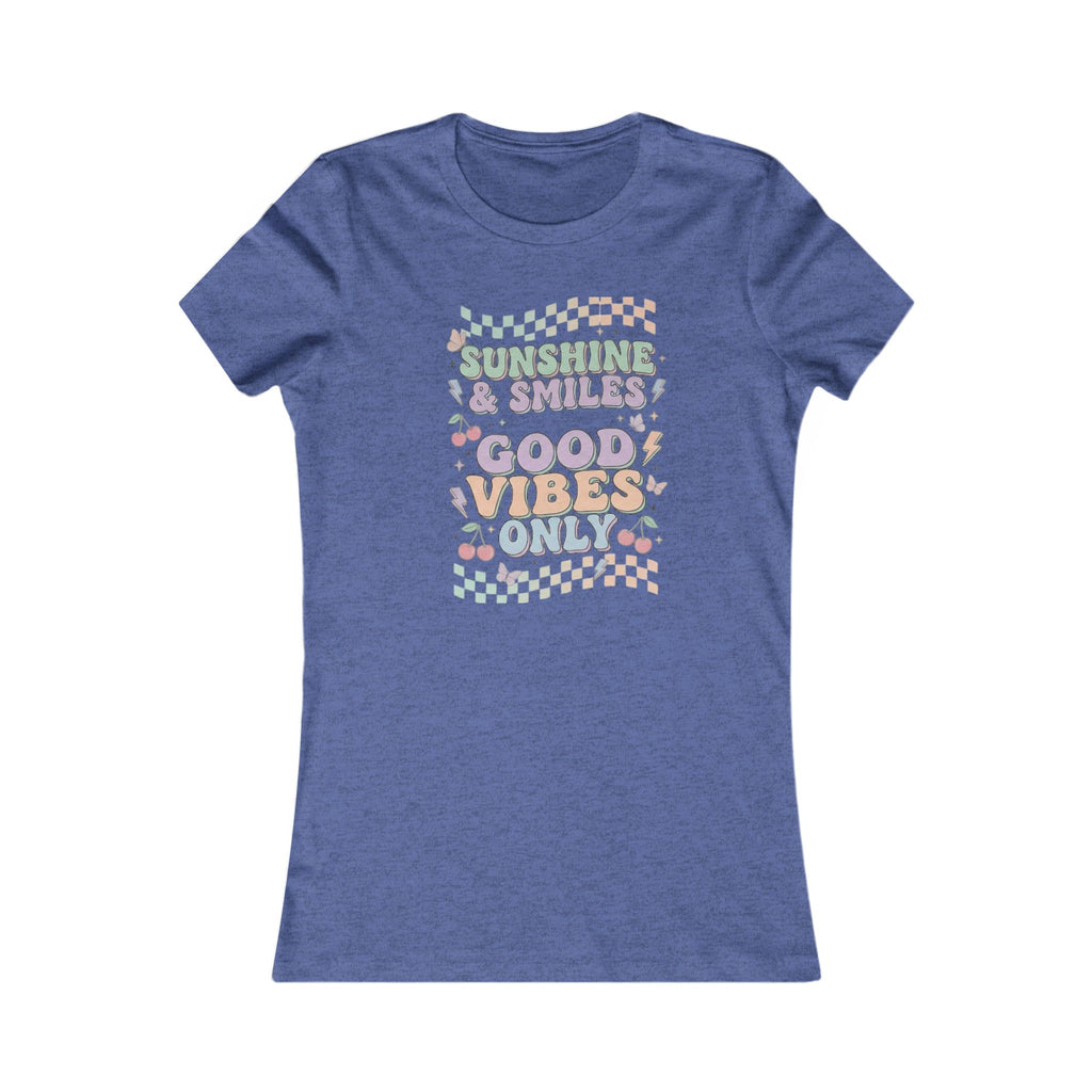 Good Vibes Only Women's Tee — Pastel Retro Sunshine & Smiles Graphic