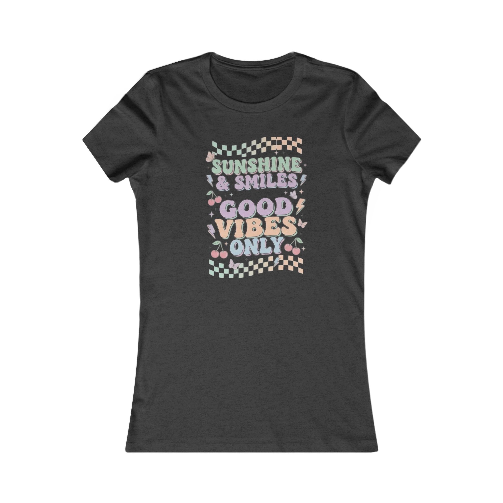 Good Vibes Only Women's Tee — Pastel Retro Sunshine & Smiles Graphic