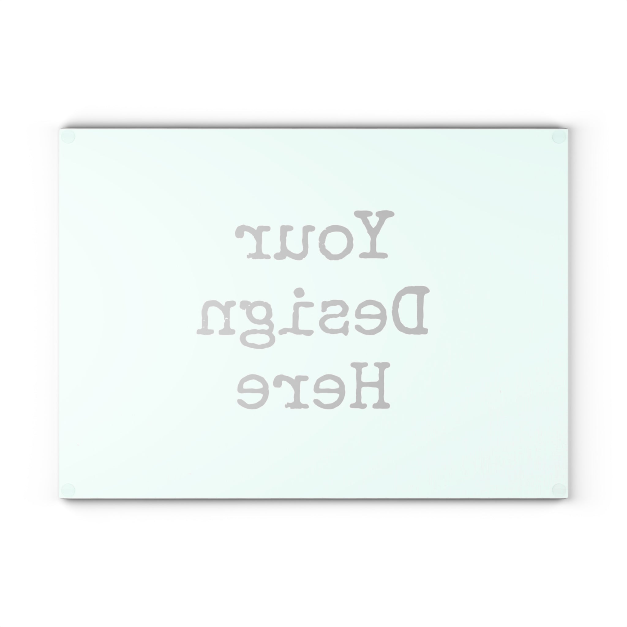 Glass Cutting Board - Customizable Mint Stripe Design (Your Design Here)