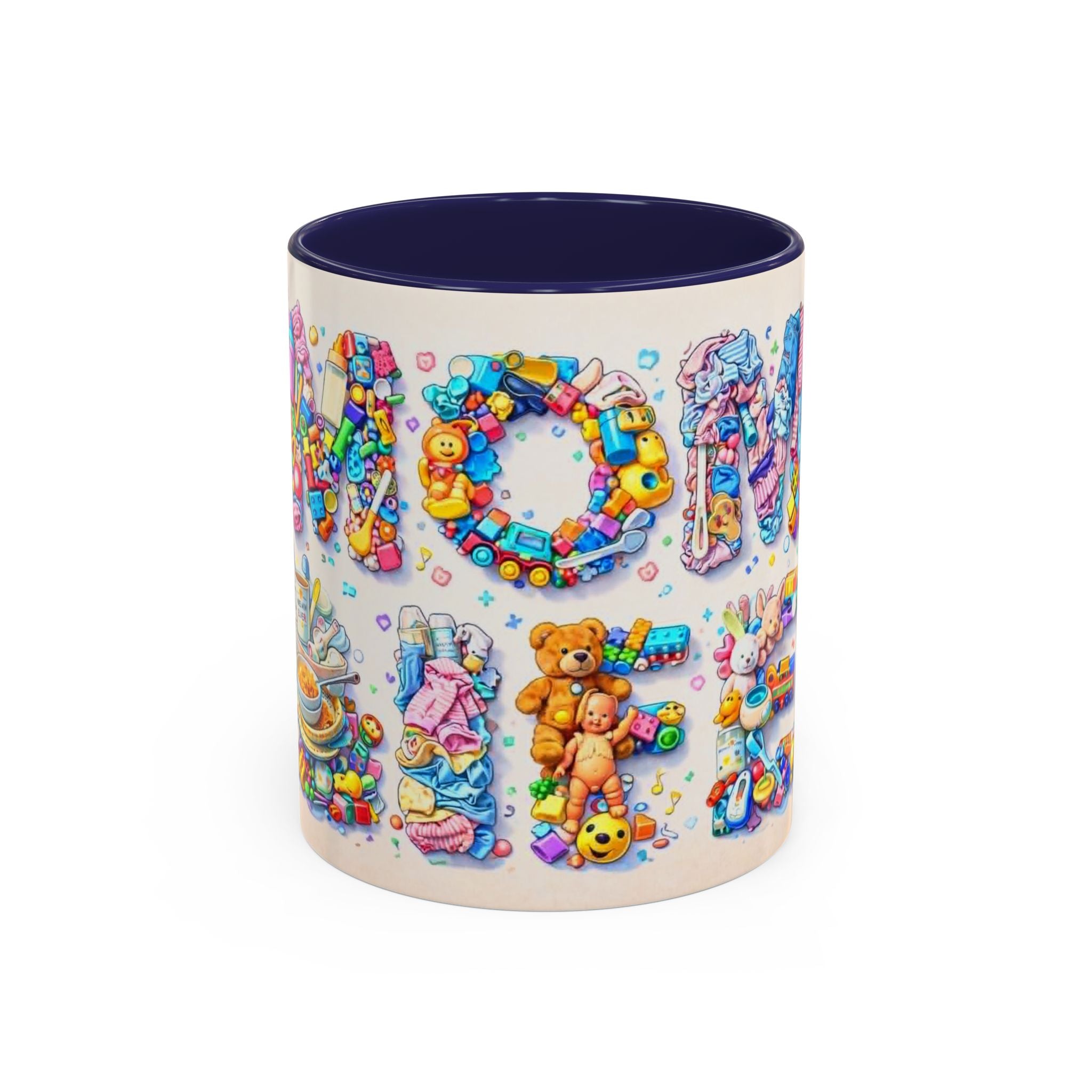 Baby Shower 'Mom to Be' Accent Coffee Mug — Cute Toy Lettering Design
