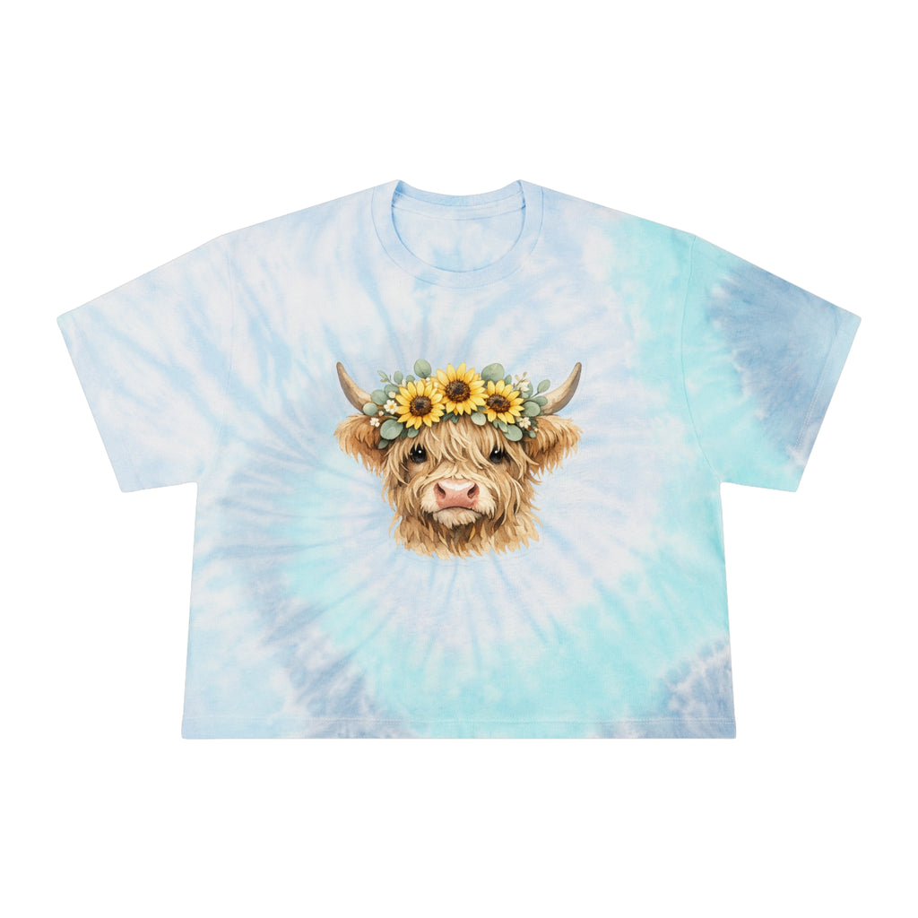 Sunflower Crown Highland Cow Graphic Tee
