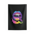 Psychedelic Rainbow Lips Tapestry — Colorful Smoking Art Wall Decor