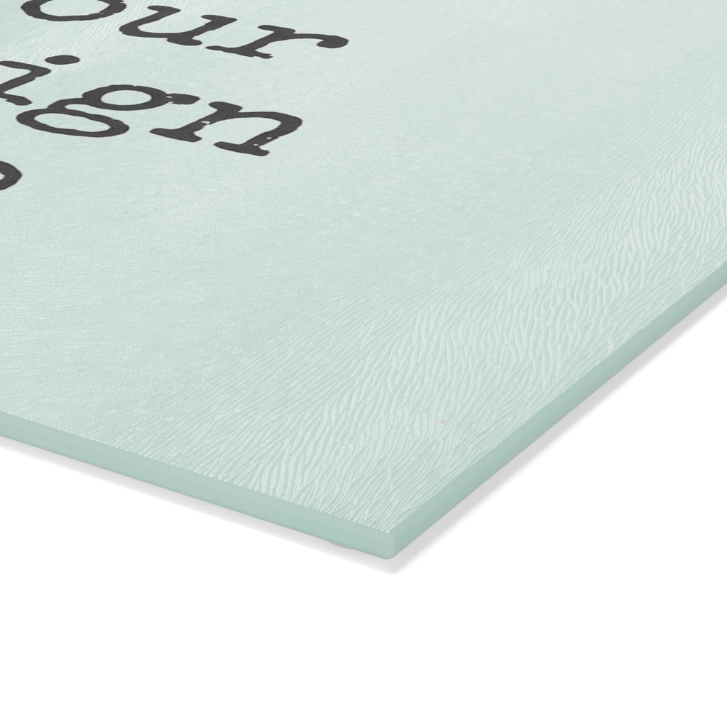Glass Cutting Board - Customizable Mint Stripe Design (Your Design Here)