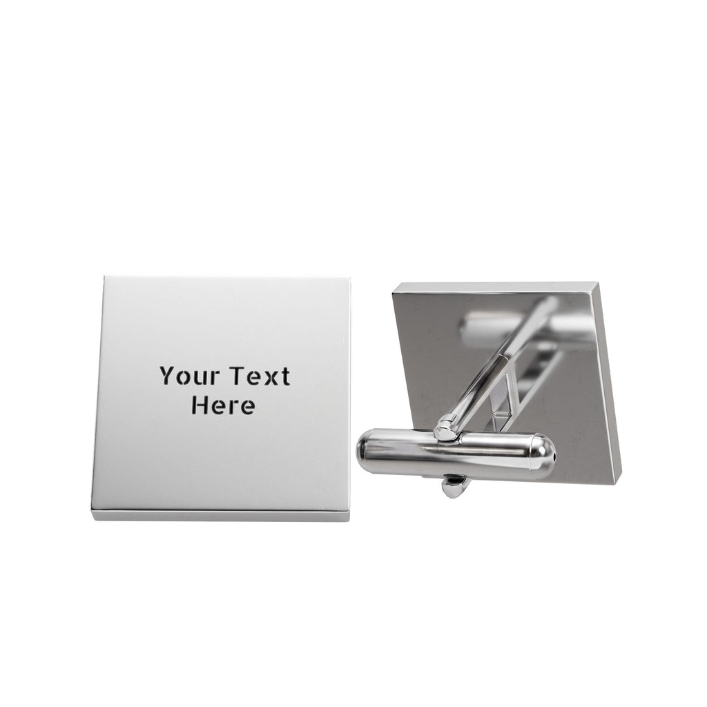 Personalized Gold Square Cufflinks — Custom Engraved "Print it your way" Formal Accessories