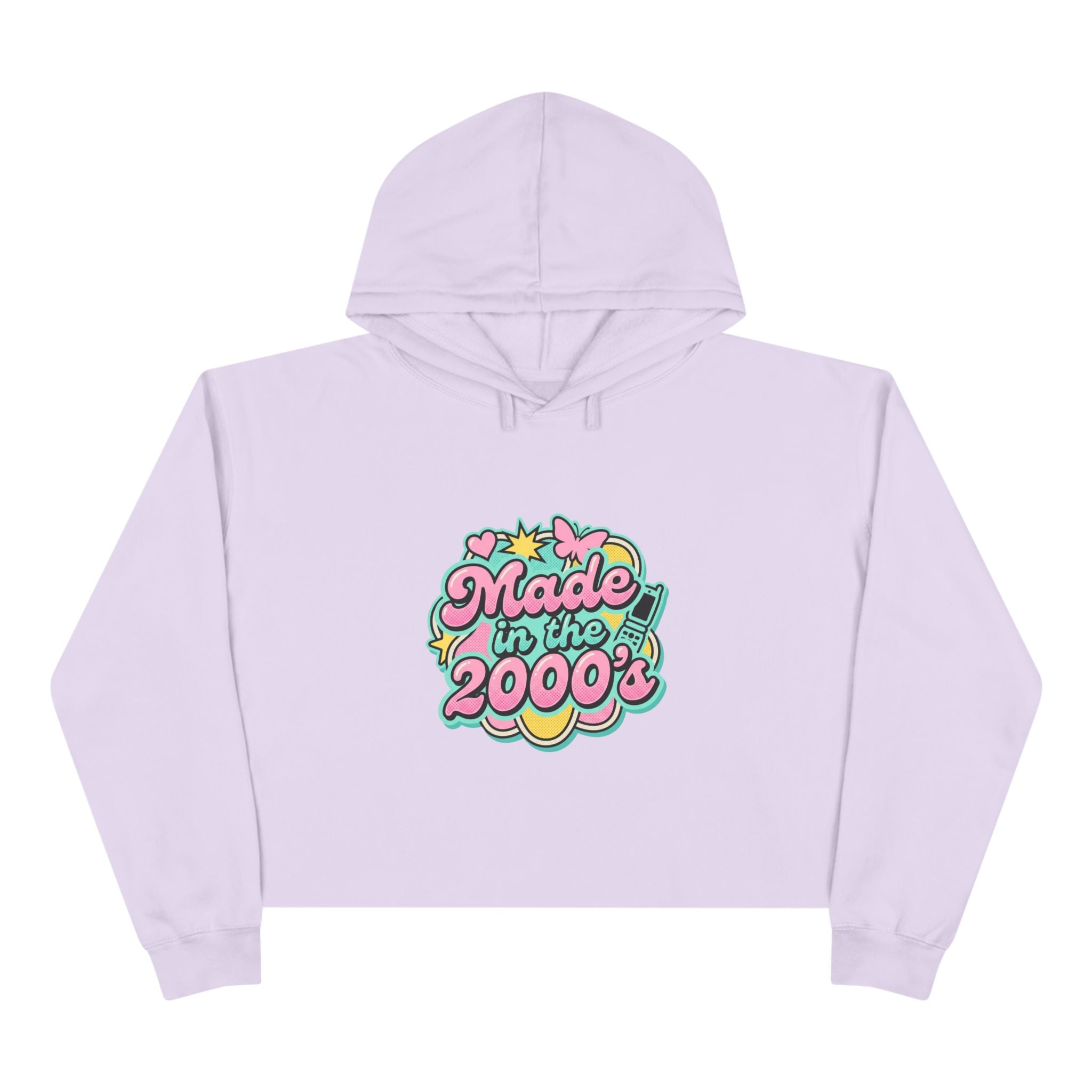 Made in the 2000s Crop Hoodie – Retro Y2K Graphic Cropped Sweatshirt