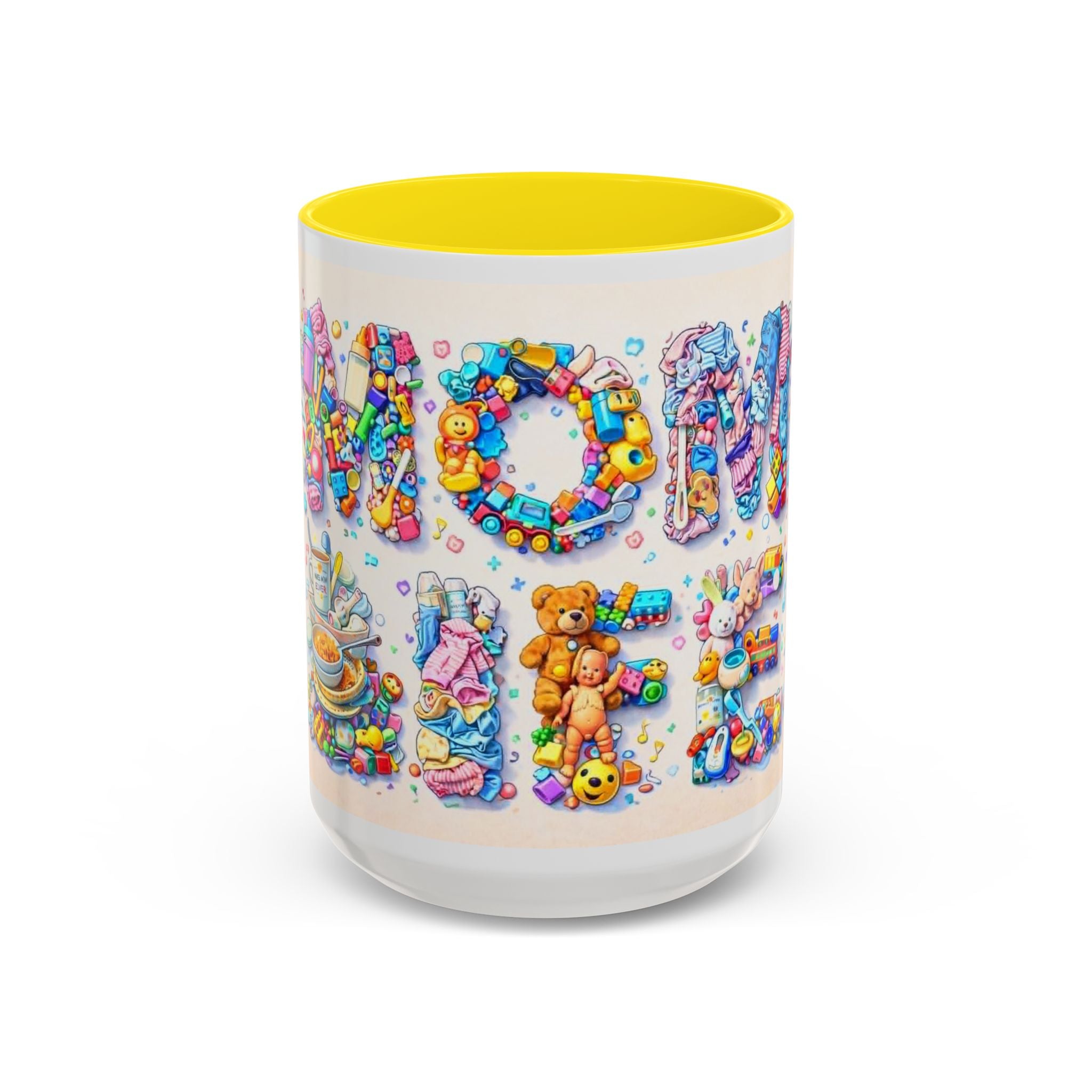 Baby Shower 'Mom to Be' Accent Coffee Mug — Cute Toy Lettering Design