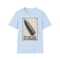 Graphic Tee — 'The Only Cure for Pedophilia' Bullet Design
