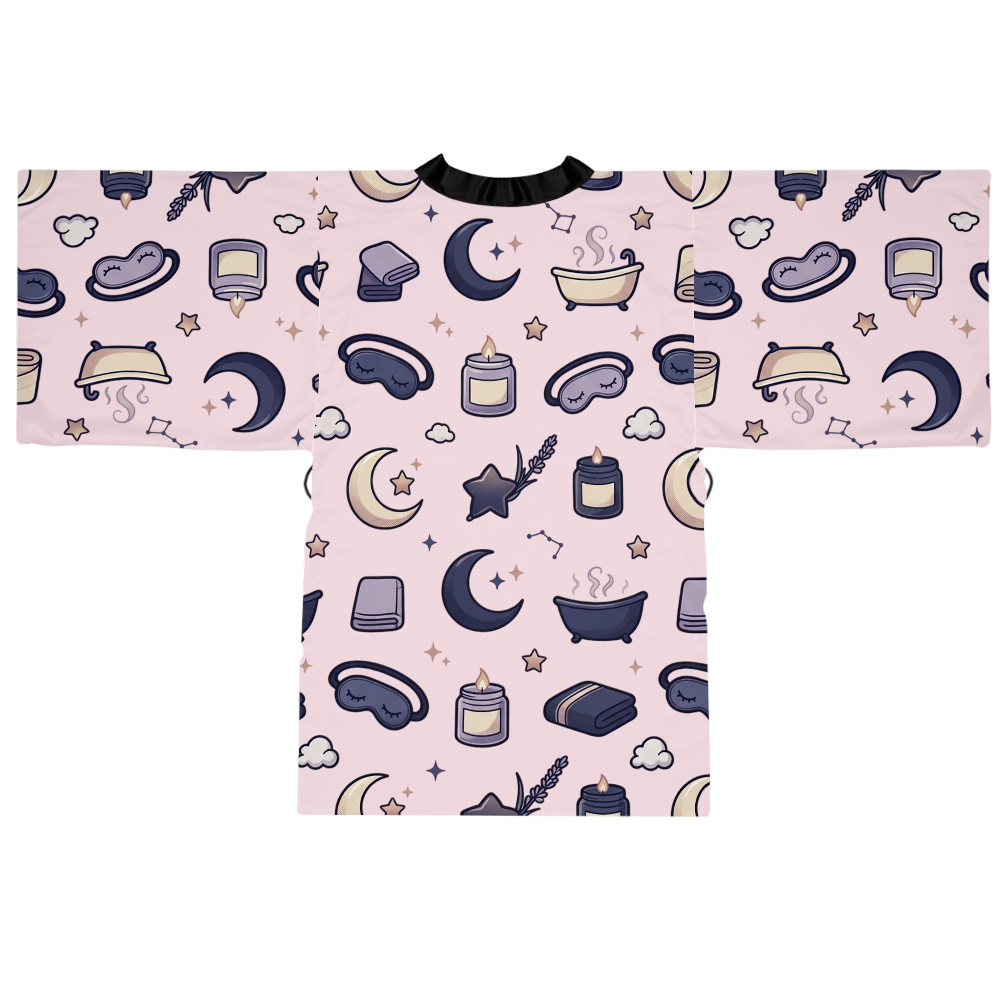 Sleepy Spa Kimono Robe — Bathtub & Moon All-Over Print