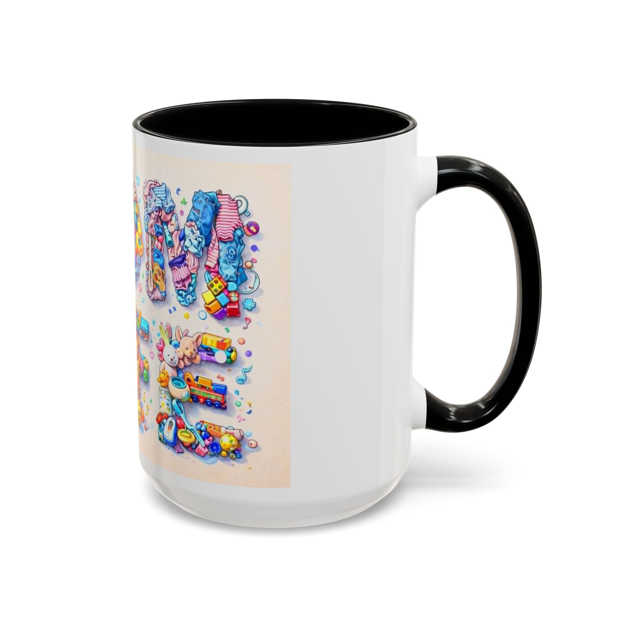 Baby Shower 'Mom to Be' Accent Coffee Mug — Cute Toy Lettering Design