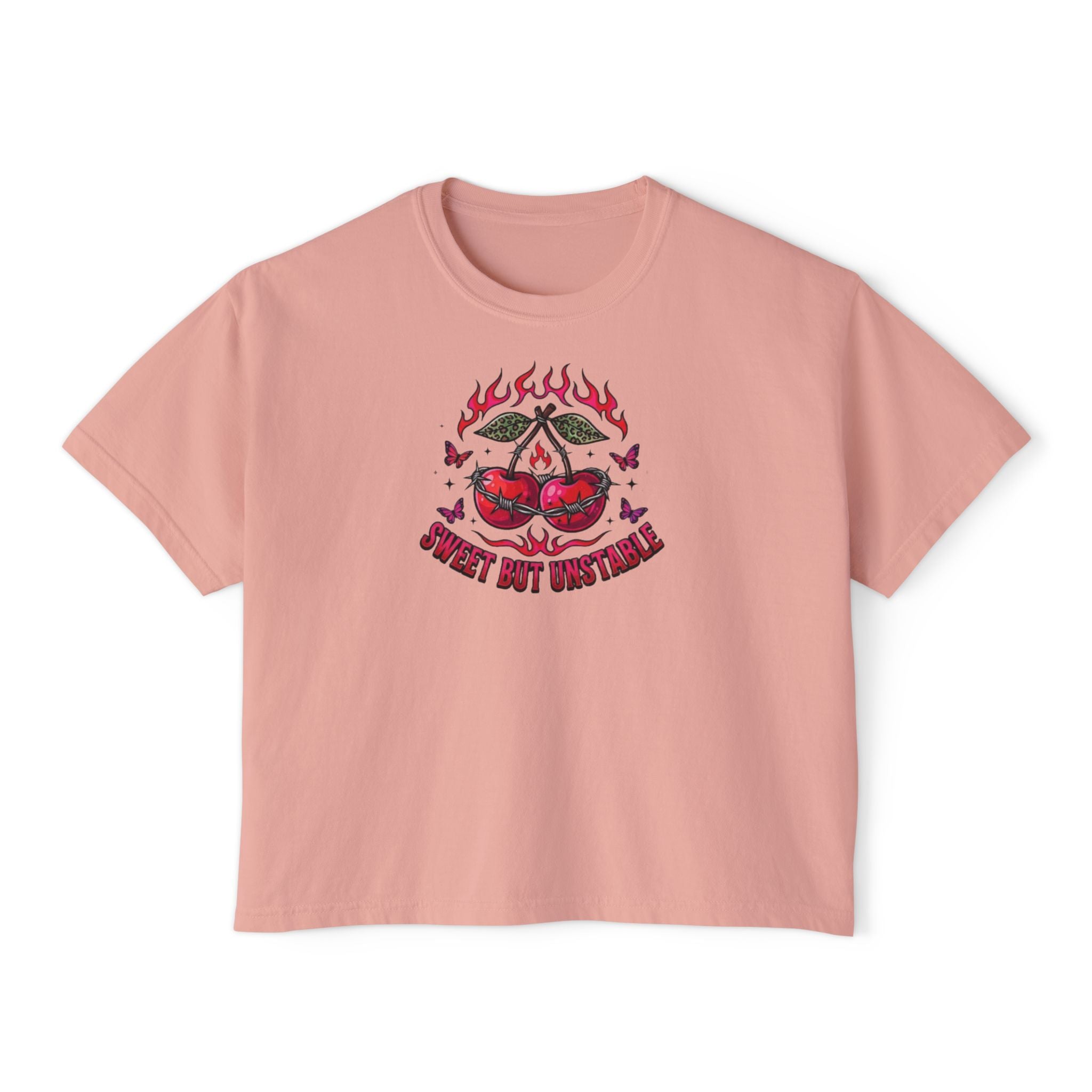 Sweet But Unstable Boxy Tee — Women's Cropped Graphic T-Shirt