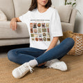 Halloween Stamp Collage T-Shirt — "Greetings From Spooky Season" Vintage Halloween Icons