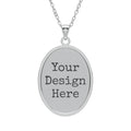 Personalized Oval Pendant Necklace — Custom Photo Engraved Keepsake