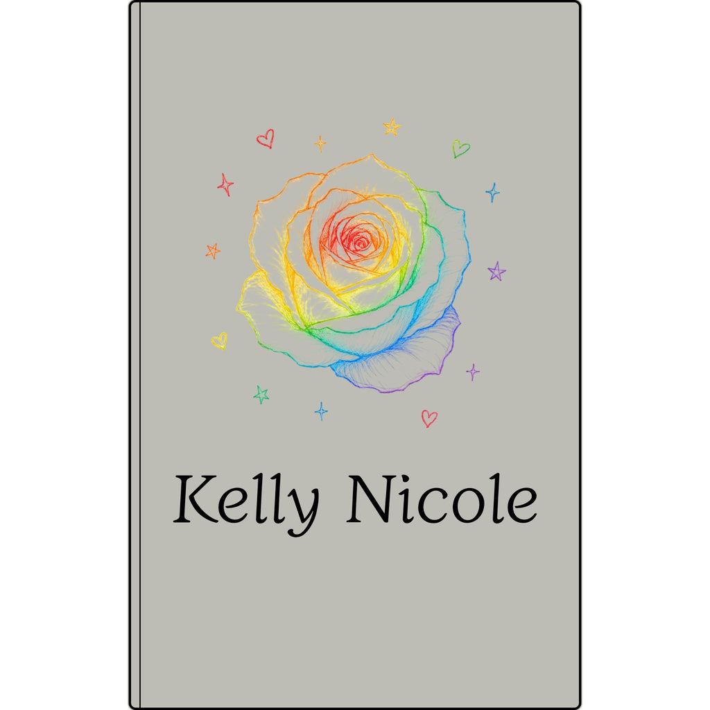 Personalized Vegan Leather Journal — Engraved Rainbow Rose & Name