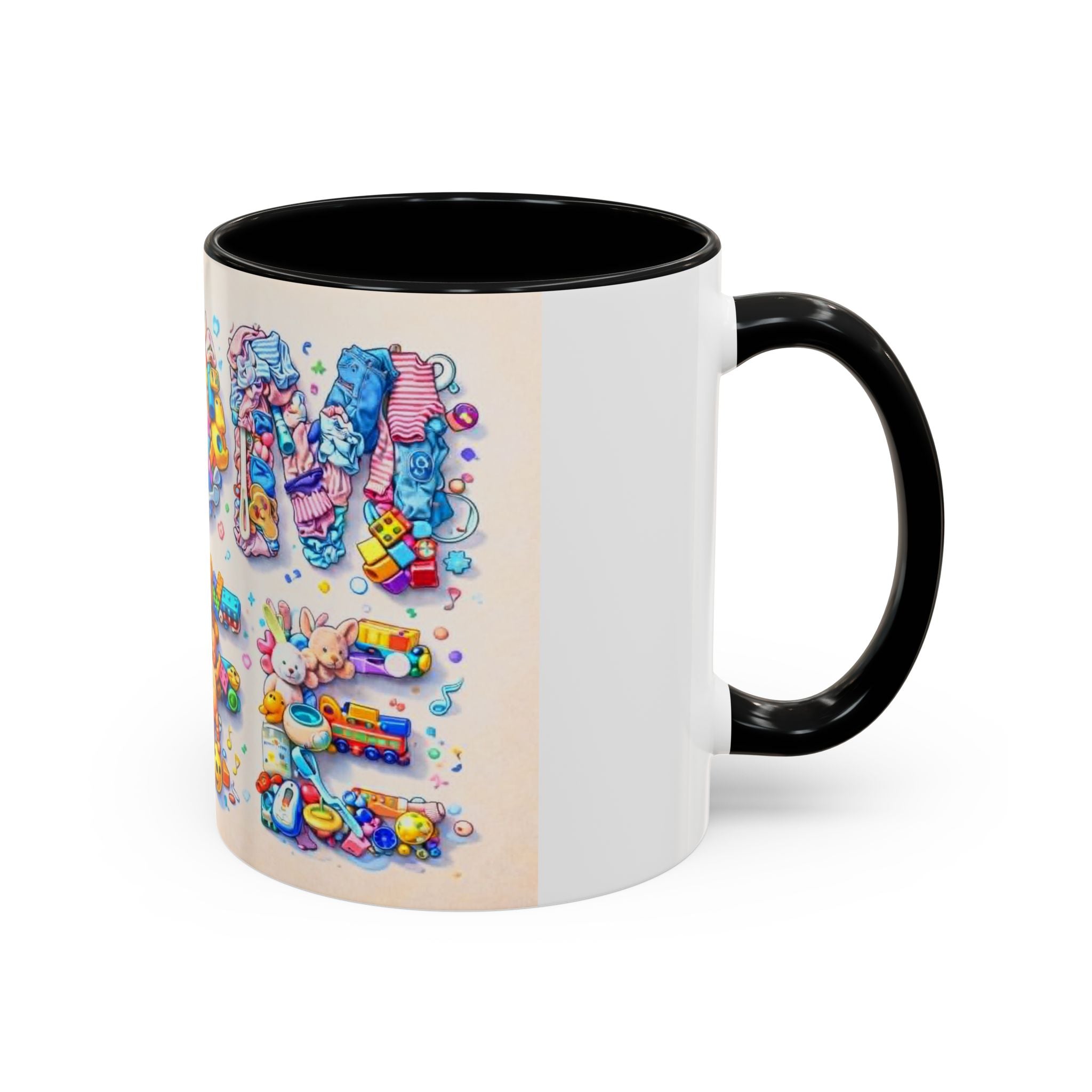 Baby Shower 'Mom to Be' Accent Coffee Mug — Cute Toy Lettering Design