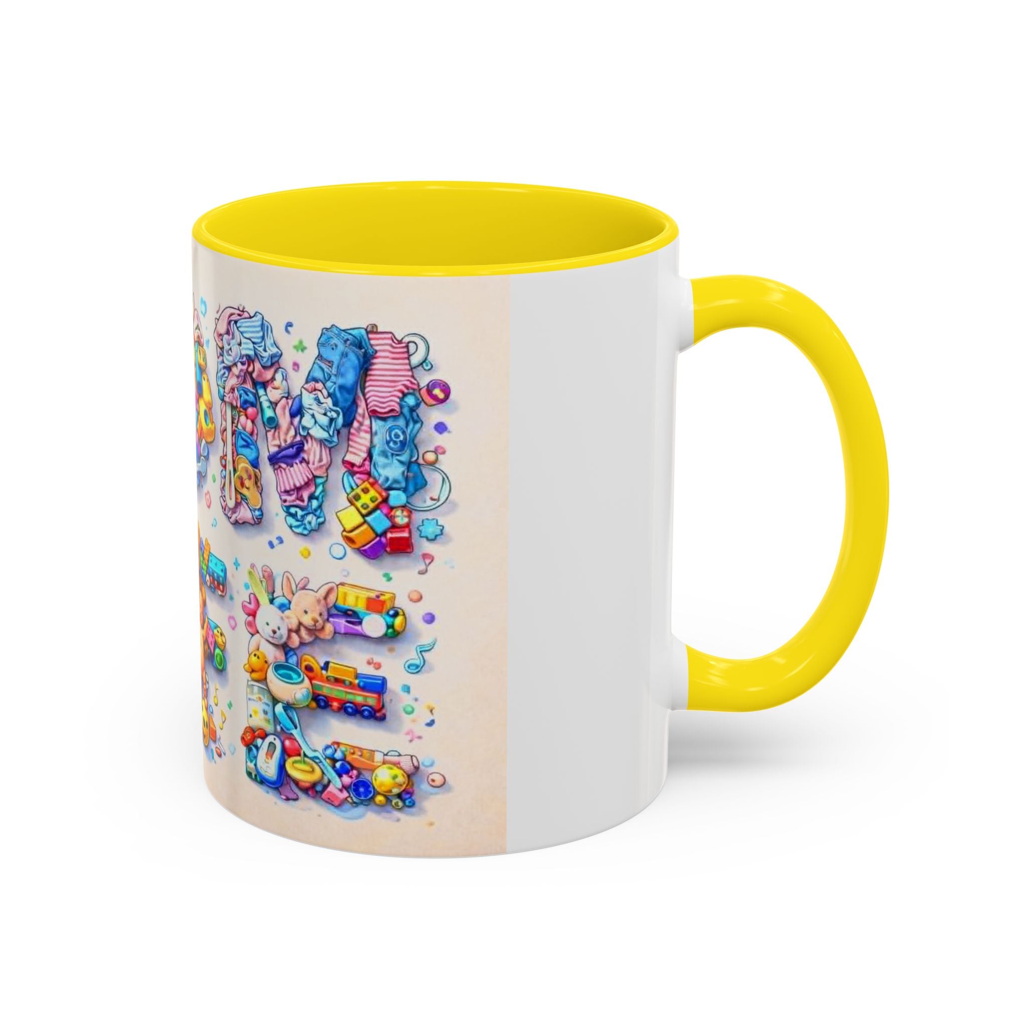 Baby Shower 'Mom to Be' Accent Coffee Mug — Cute Toy Lettering Design