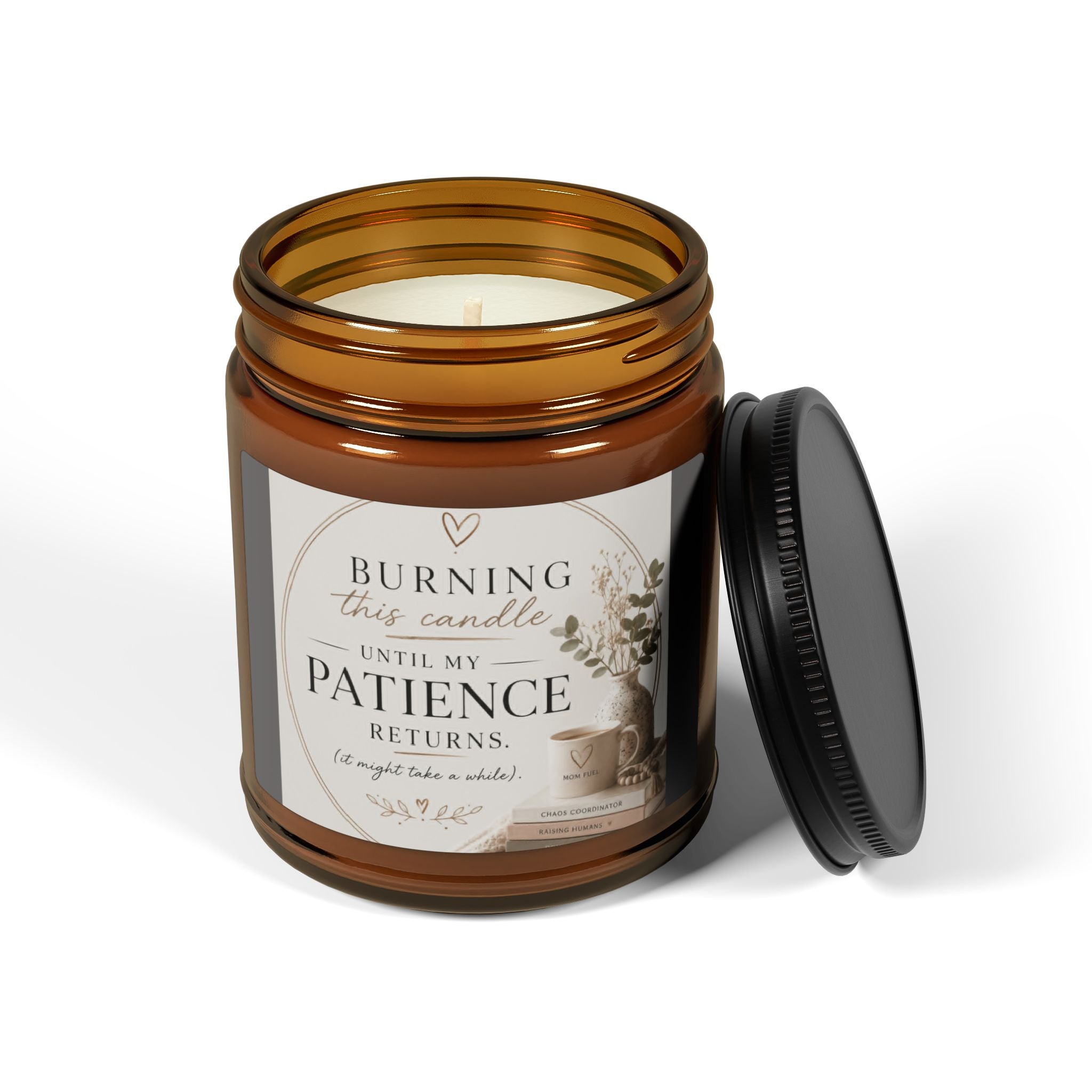 Patience Scented Soy Candle — Amber Jar Aromatherapy Candle (Multiple Sizes)