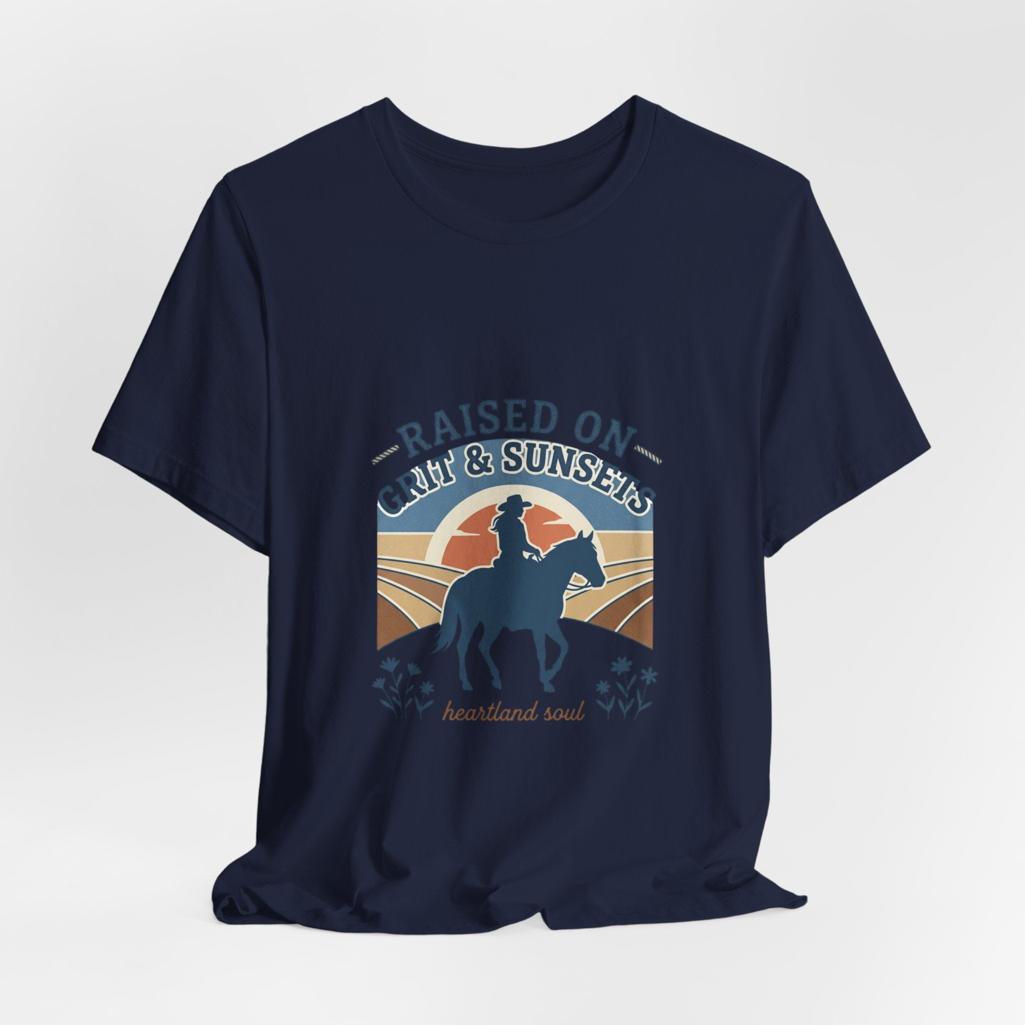 Raised on Grit & Sunsets Tee | western cowgirl ranch rustic prairie vintage