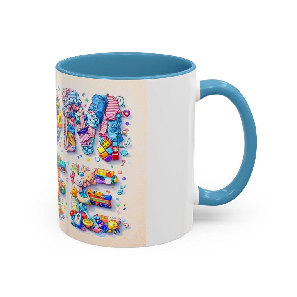 Baby Shower 'Mom to Be' Accent Coffee Mug — Cute Toy Lettering Design
