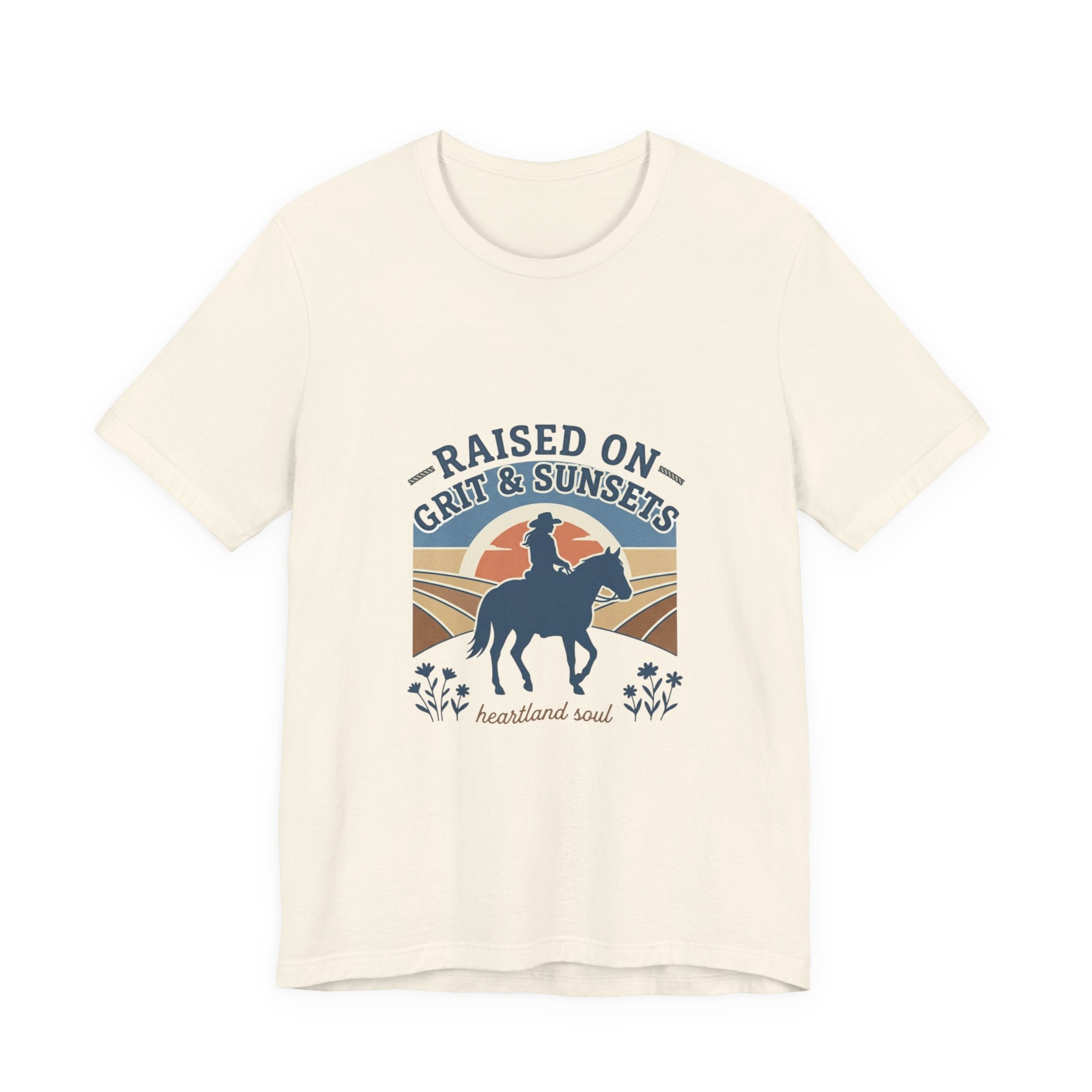 Raised on Grit & Sunsets Tee | western cowgirl ranch rustic prairie vintage