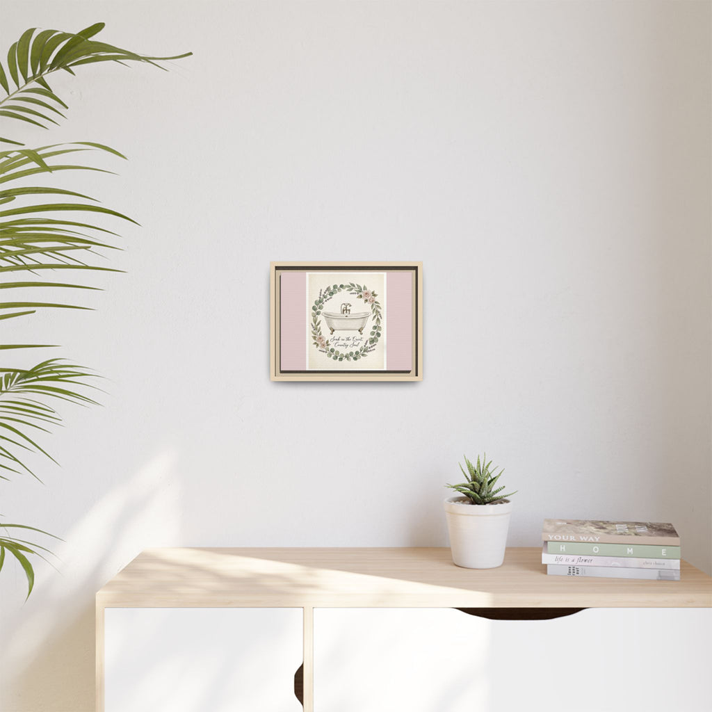 Framed Canvas Wall Art - 'Soak in the Quiet, Country Soul' Vintage Bath Print