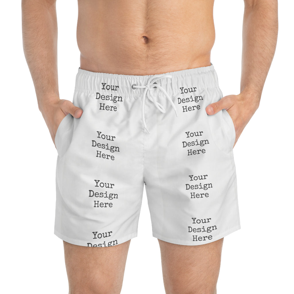 Custom All-Over Print Swim Trunks — Personalized Beach Shorts