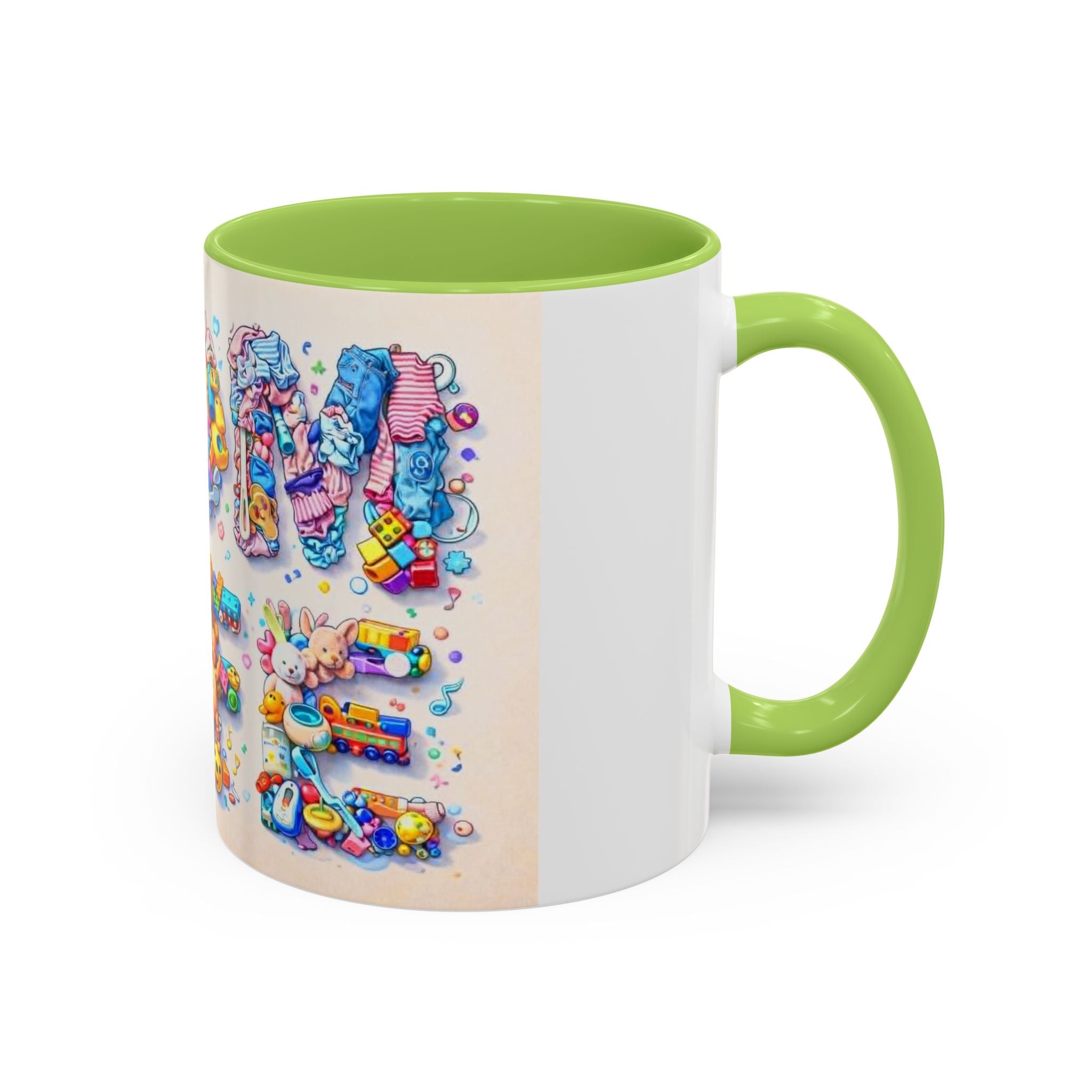 Baby Shower 'Mom to Be' Accent Coffee Mug — Cute Toy Lettering Design