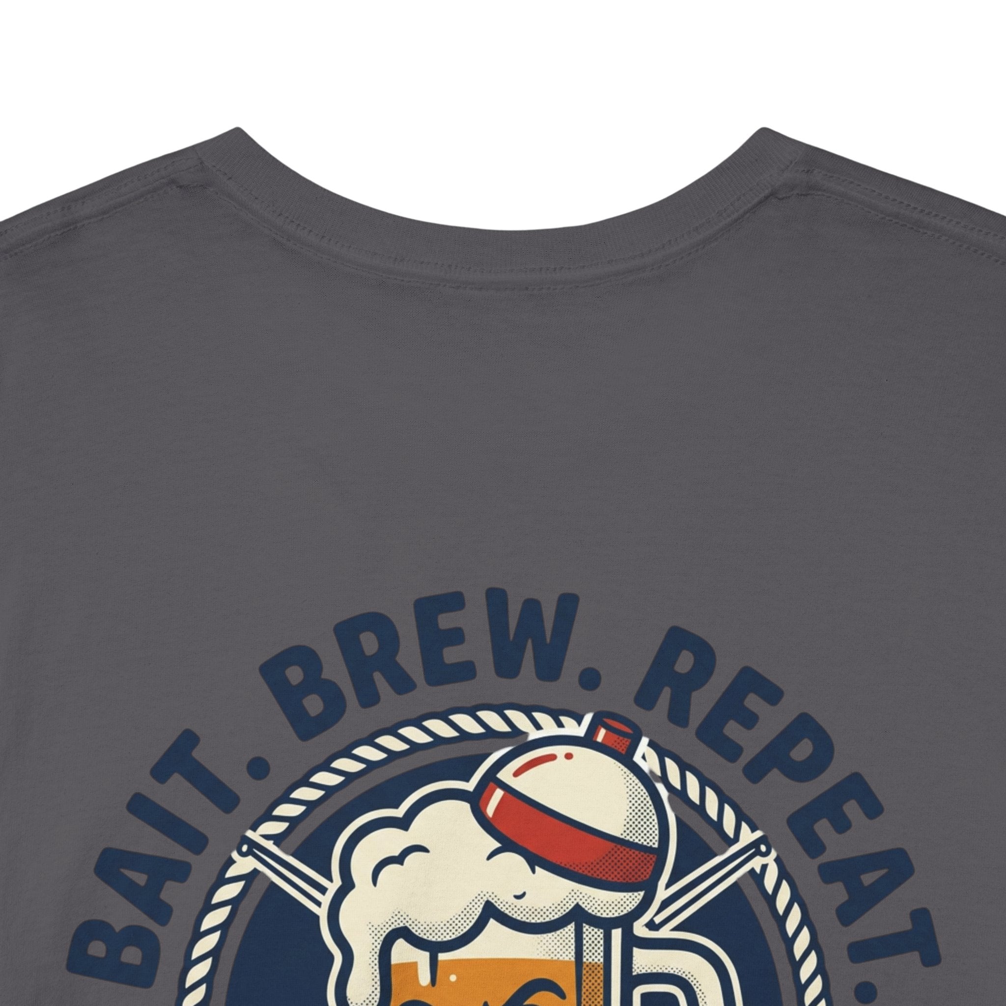Beer & Fishing T-Shirt — “Bait. Brew. Repeat.” Graphic Tee