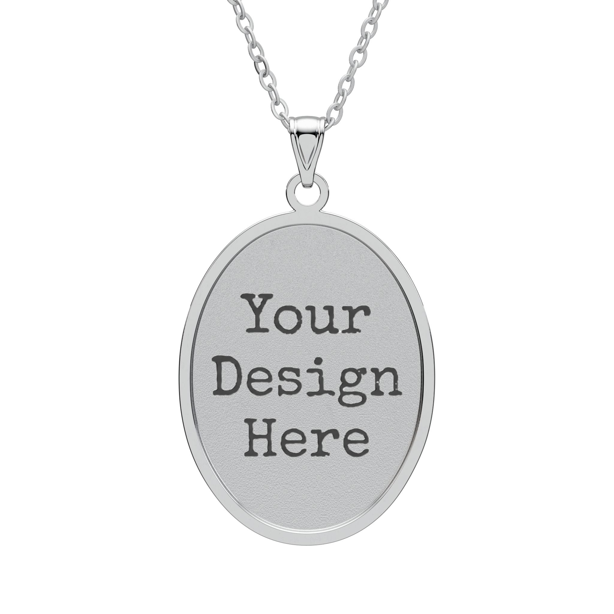 Personalized Oval Pendant Necklace — Custom Photo Engraved Keepsake
