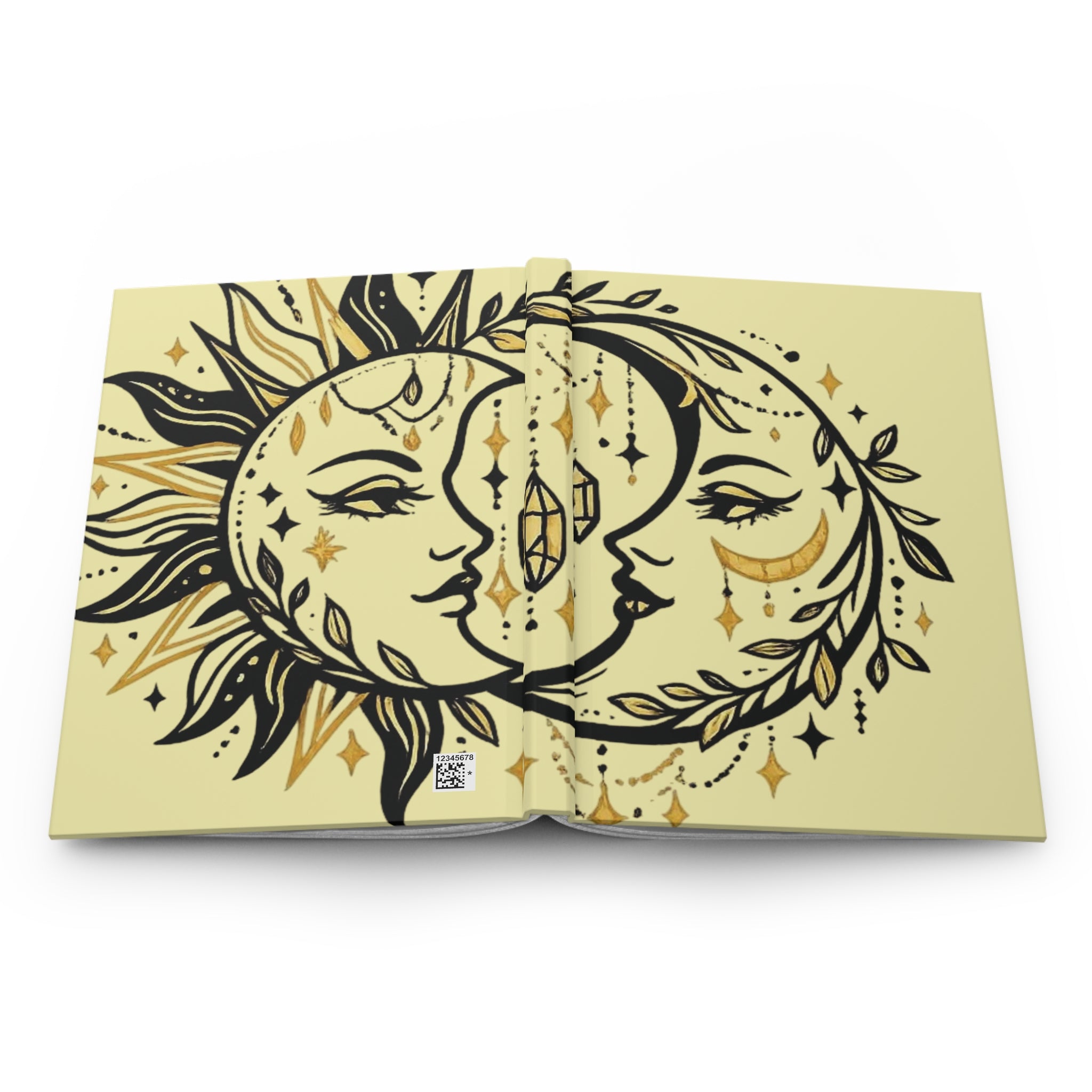 Celestial Sun & Moon Hardcover Journal — Astrology-Inspired Matte Notebook