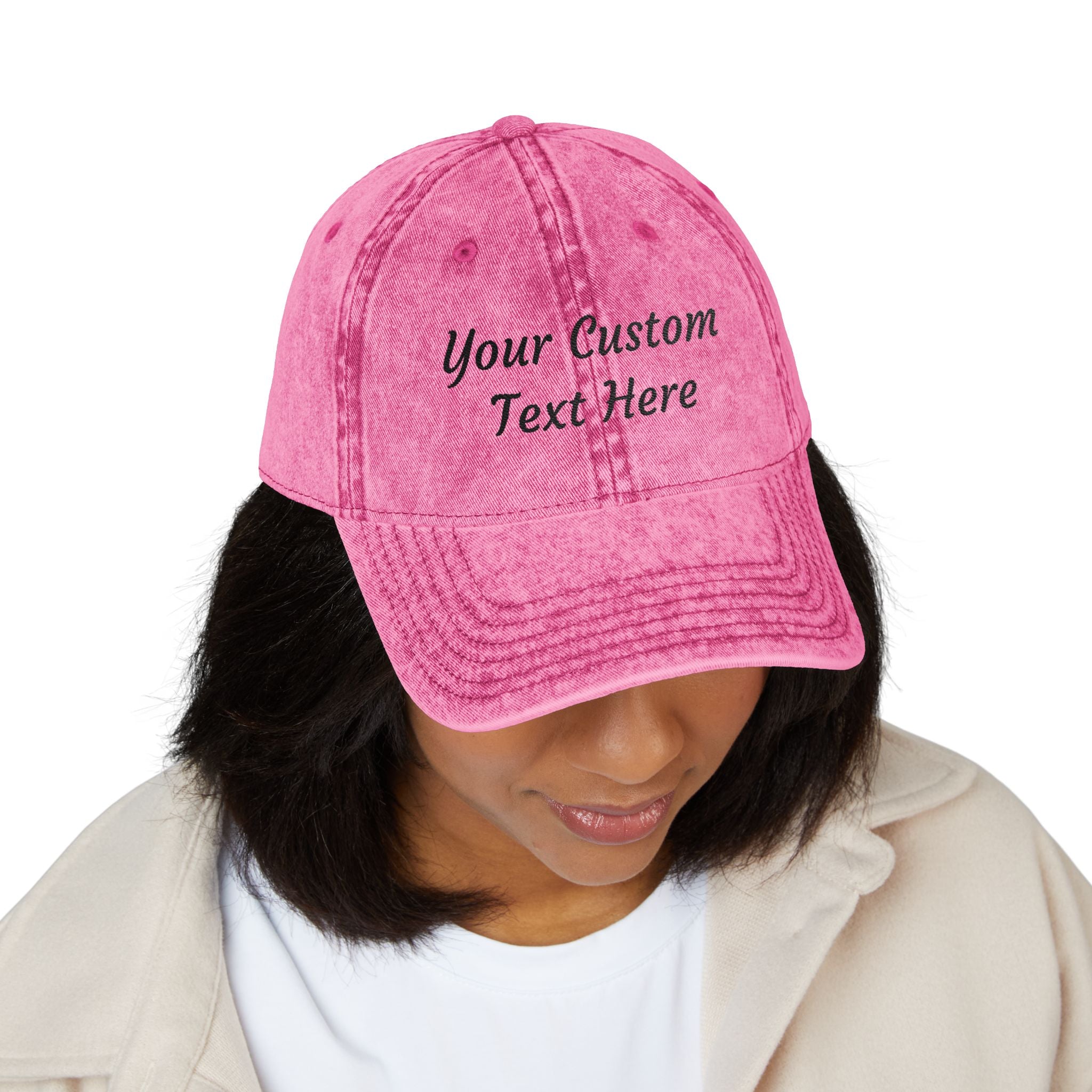 Vintage Embroidered Cap - Personalized Distressed Baseball Hat
