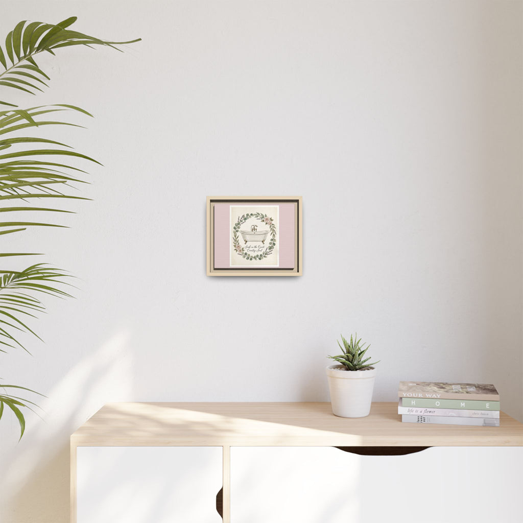 Framed Canvas Wall Art - 'Soak in the Quiet, Country Soul' Vintage Bath Print