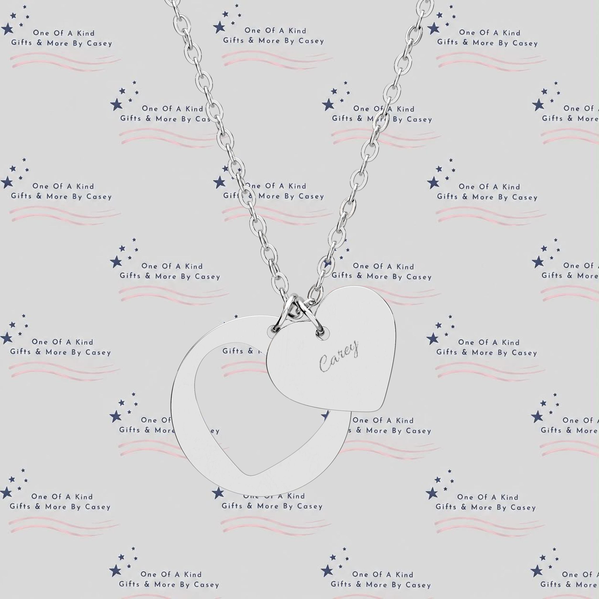 Personalized Heart Cutout Necklace — Engraved Name Pendant