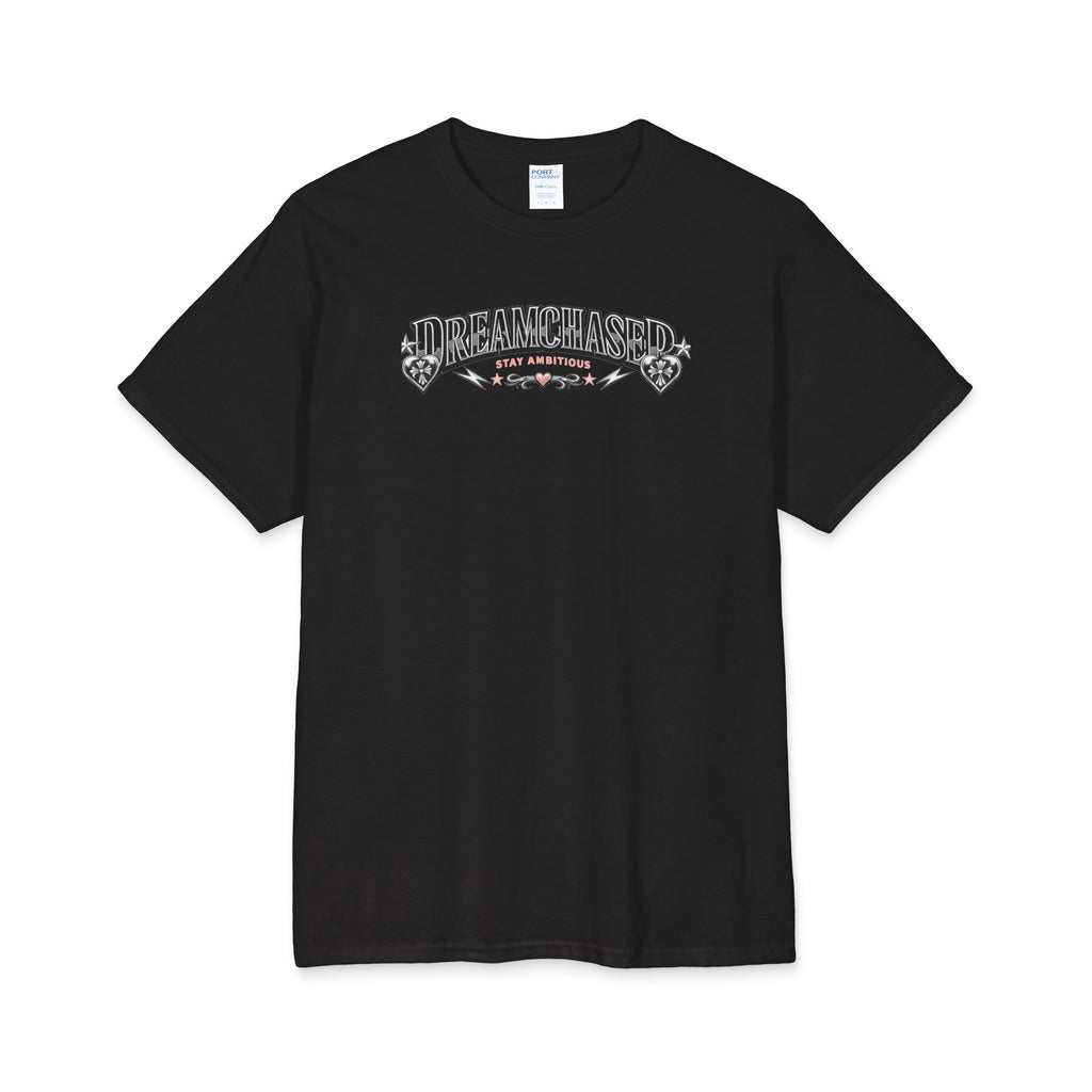 Dreamchaser Graphic Tee — Retro Racing Emblem Cotton T-Shirt