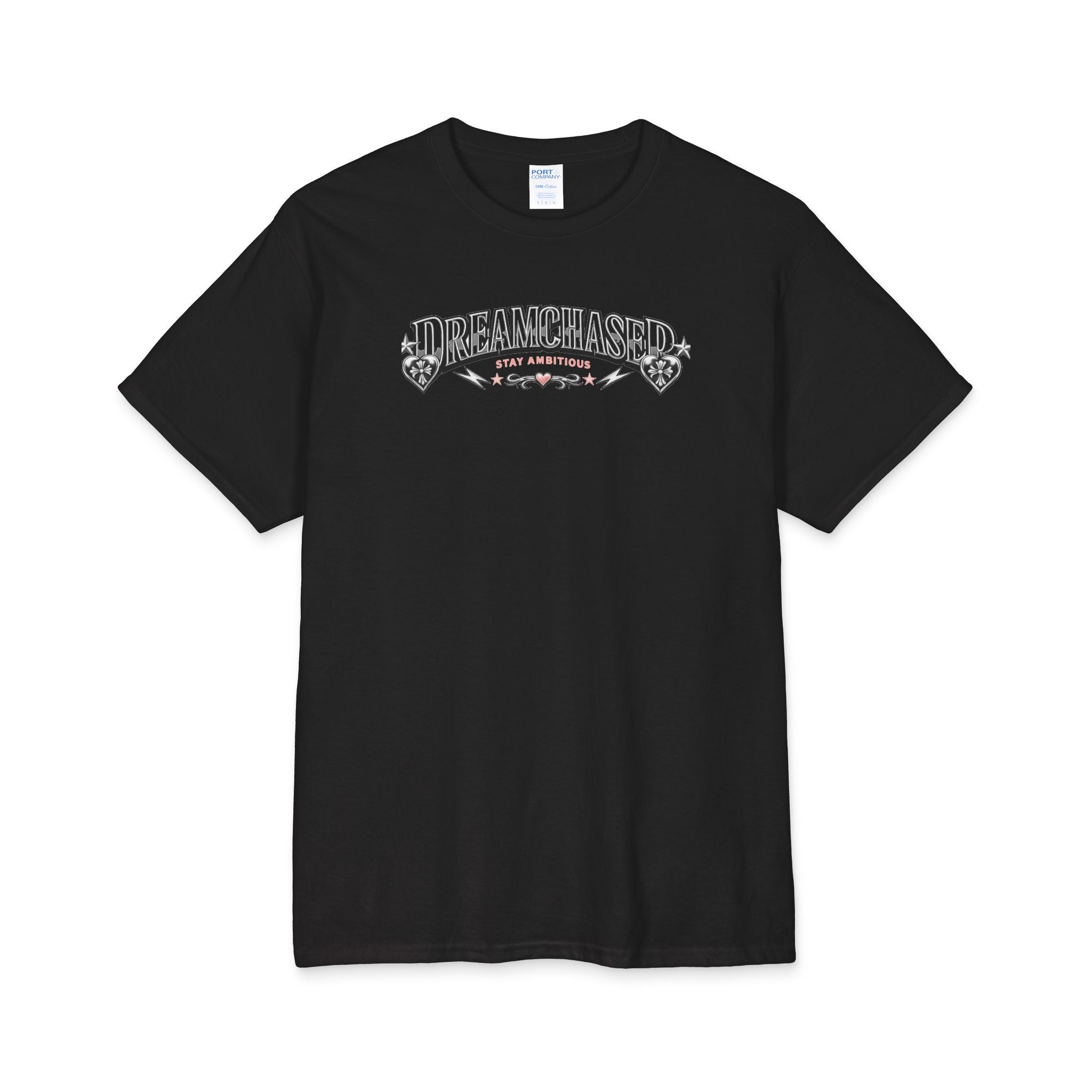 Dreamchaser Graphic Tee — Retro Racing Emblem Cotton T-Shirt