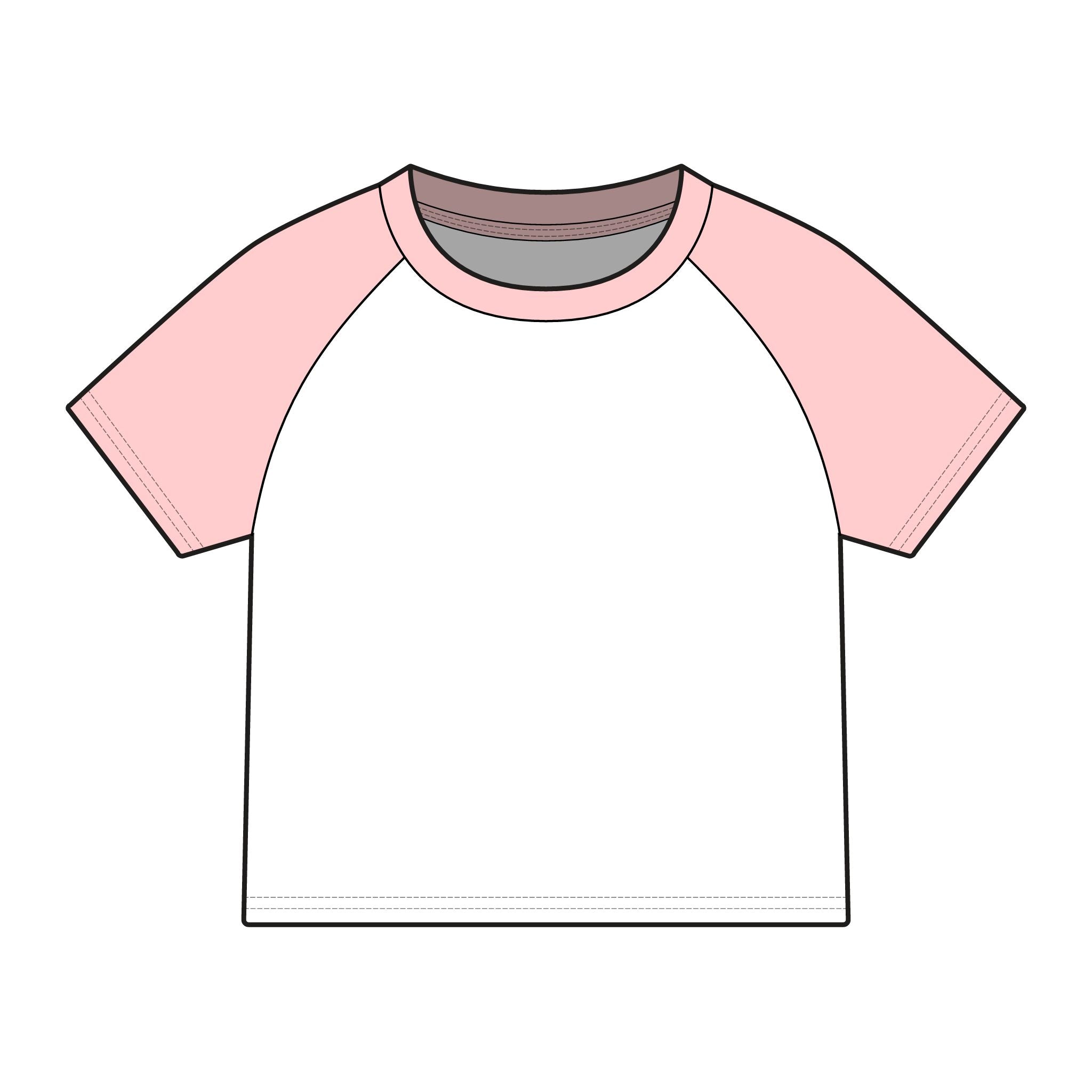 Love Life Raglan Tee — Pink Graphic Baby Tee with Heart & Smiley Design