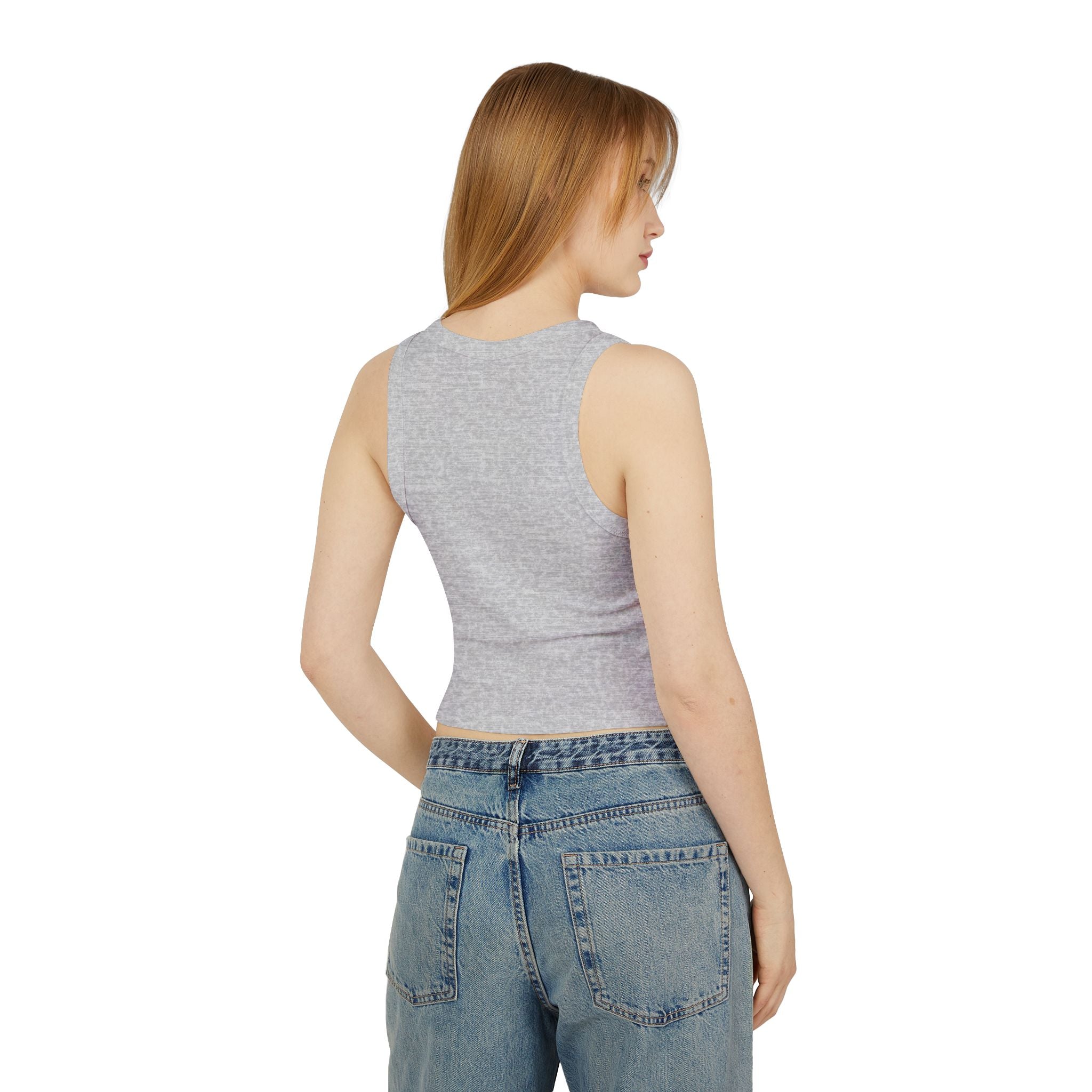 Raised on Rock & Roll Racer Tank Top — Floral Guitar Music Crop