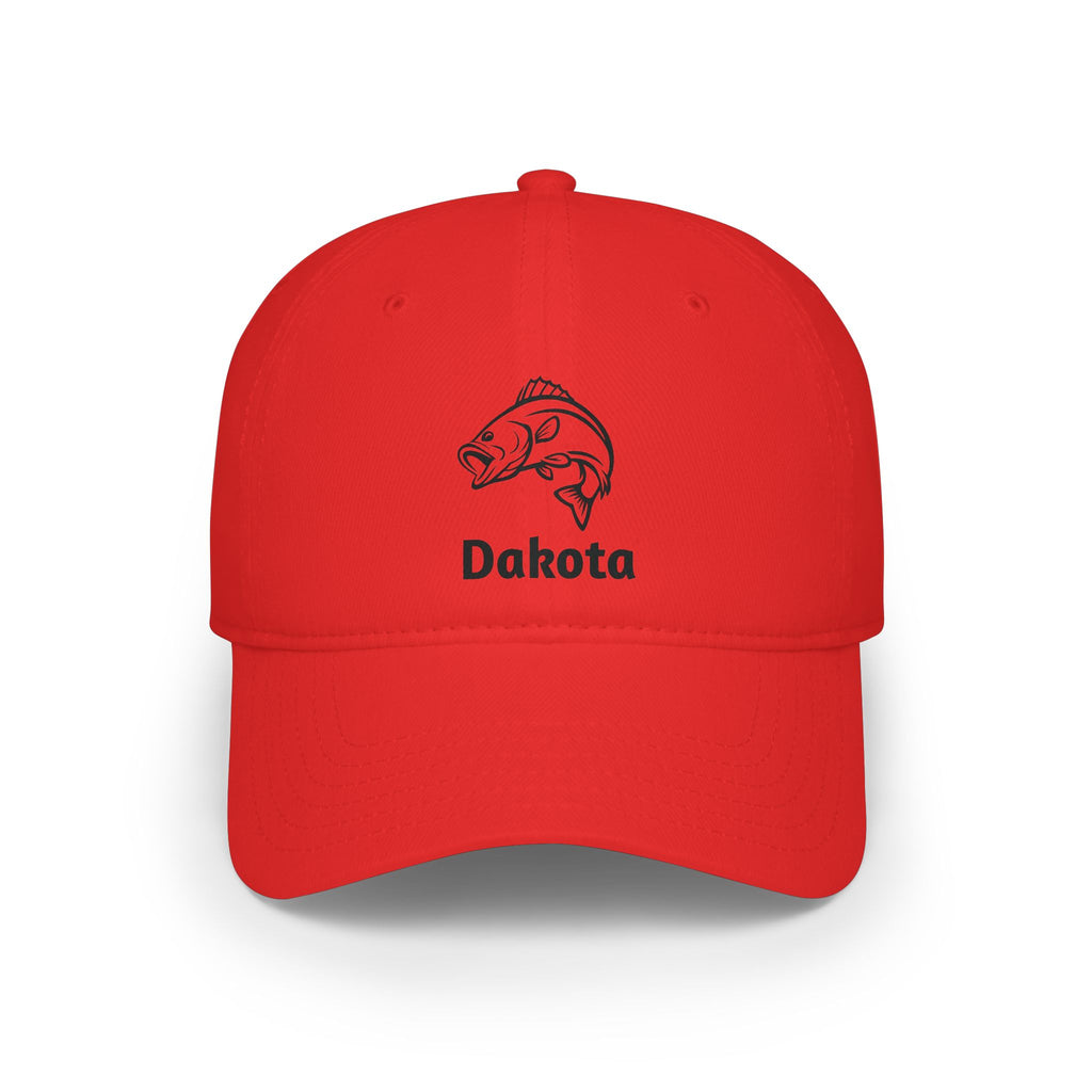 Bass Fisherman Embroidered Cap — Personalized Low Profile Baseball Hat