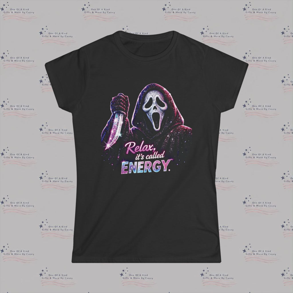 "Relax, It’s Called Energy" Neon Horror T-Shirt