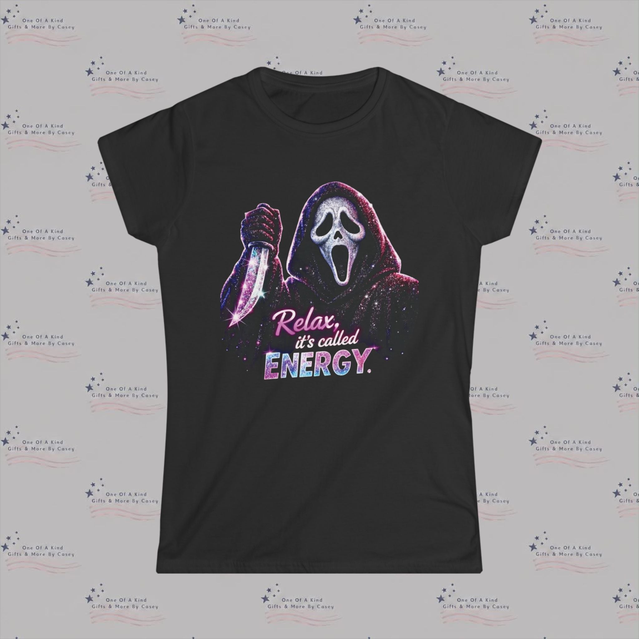 "Relax, It’s Called Energy" Neon Horror T-Shirt