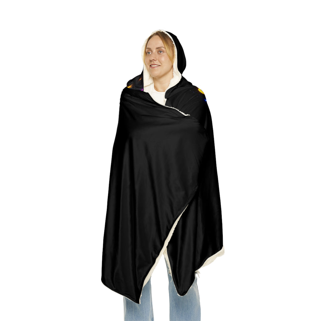Middle Finger Moon Hooded Blanket – Cozy Reversible Snuggle Throw for Rebellious Women