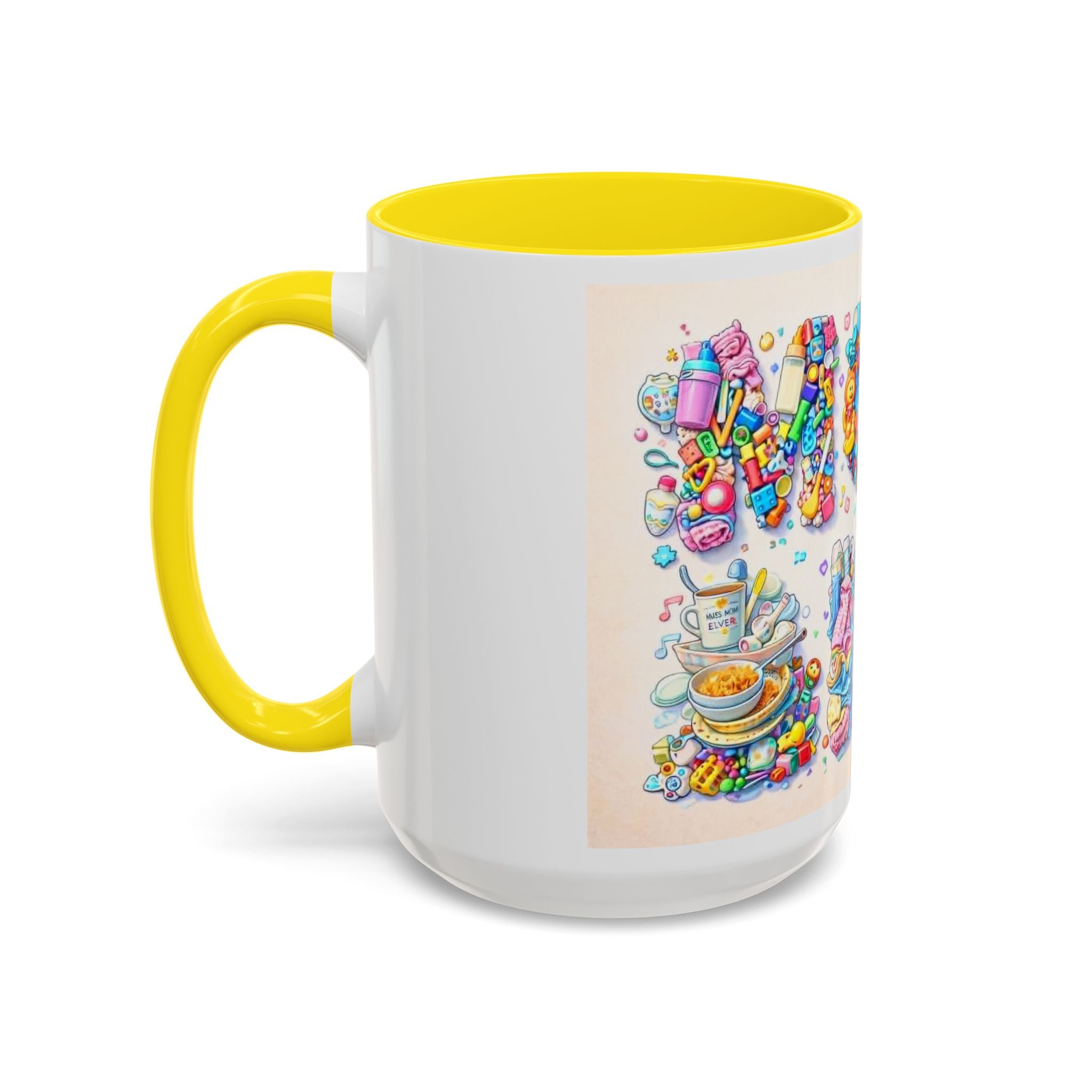 Baby Shower 'Mom to Be' Accent Coffee Mug — Cute Toy Lettering Design