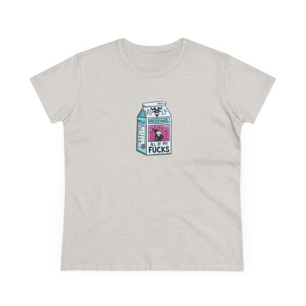 All My Fucks' Cartoon Milk Carton Women's T-Shirt