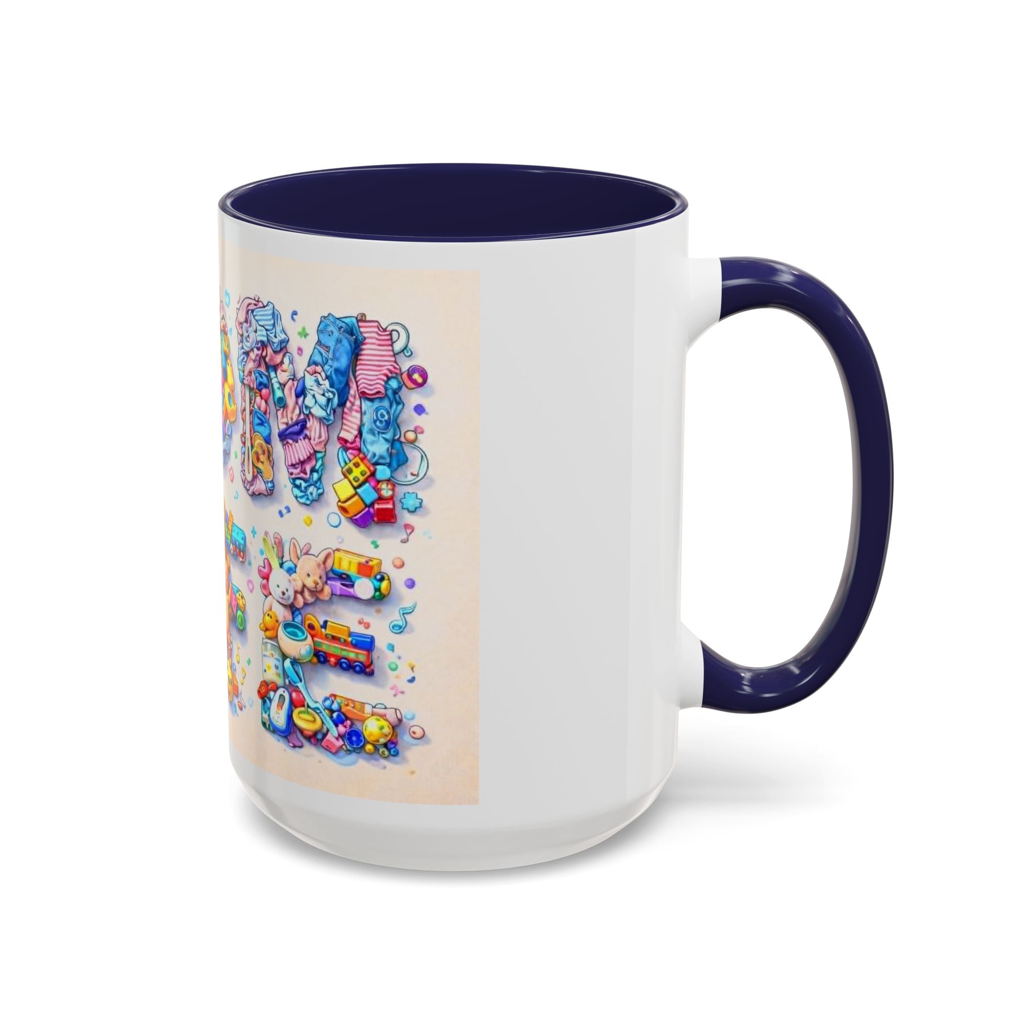 Baby Shower 'Mom to Be' Accent Coffee Mug — Cute Toy Lettering Design