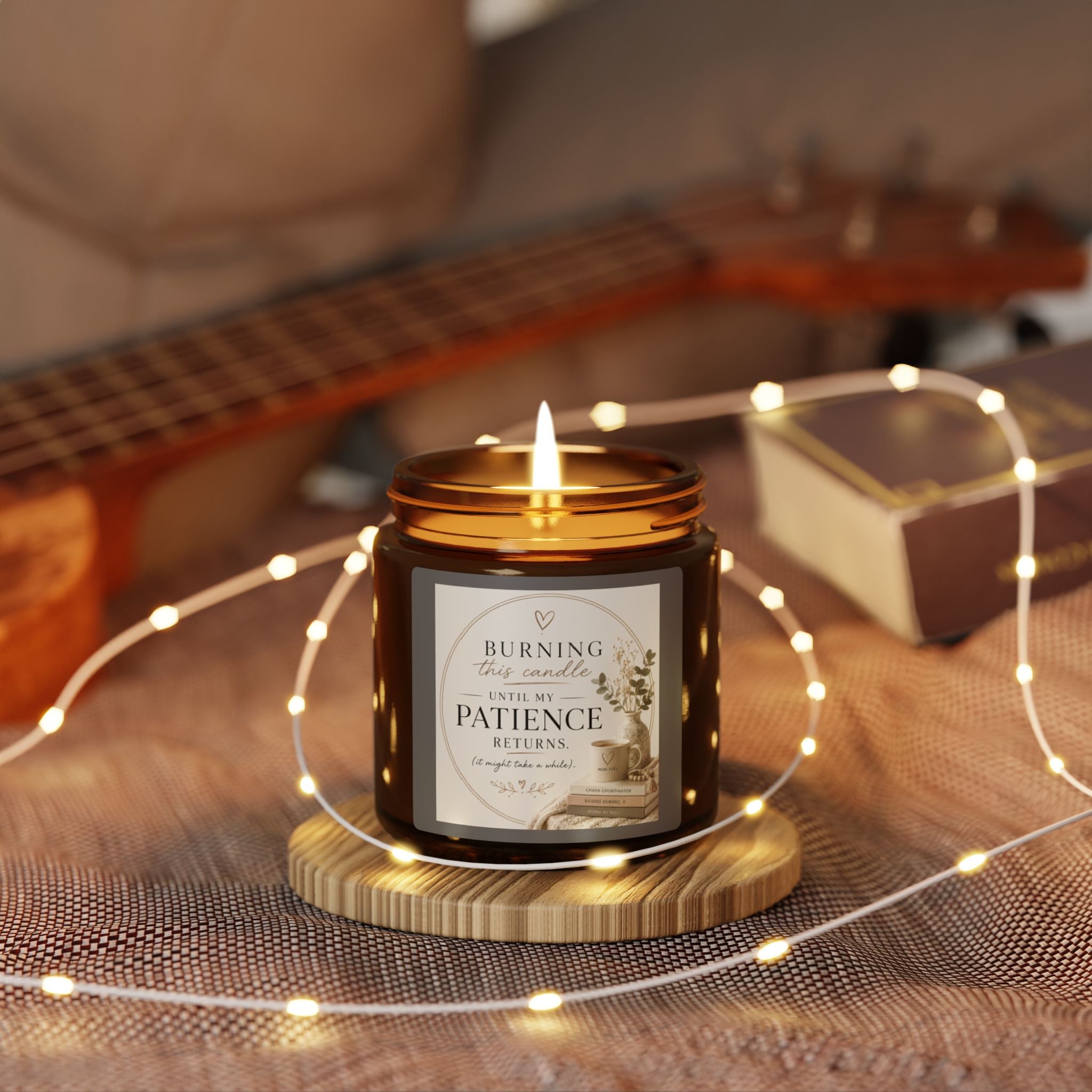 Patience Scented Soy Candle — Amber Jar Aromatherapy Candle (Multiple Sizes)