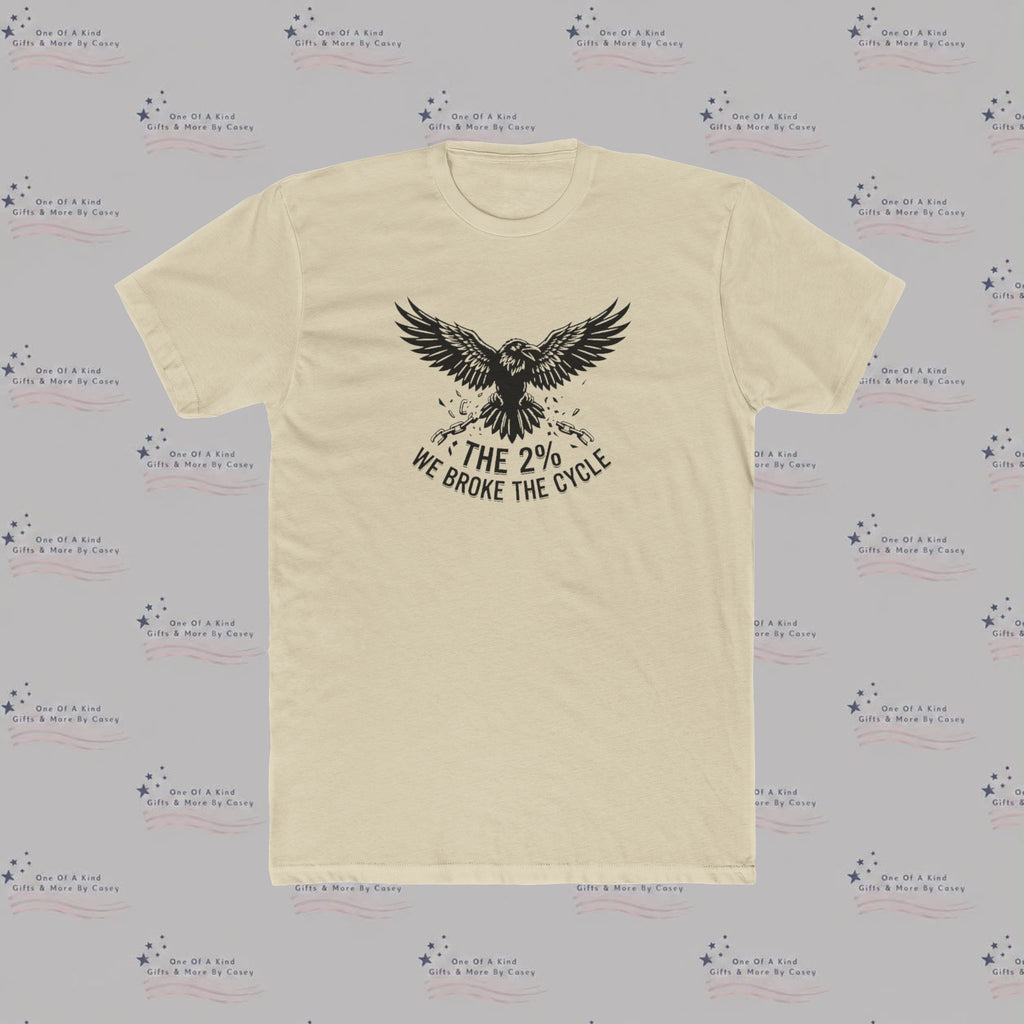 Eagle Graphic Tee — “The 2% We Broke The Cycle” Inspirational Crew Shirt
