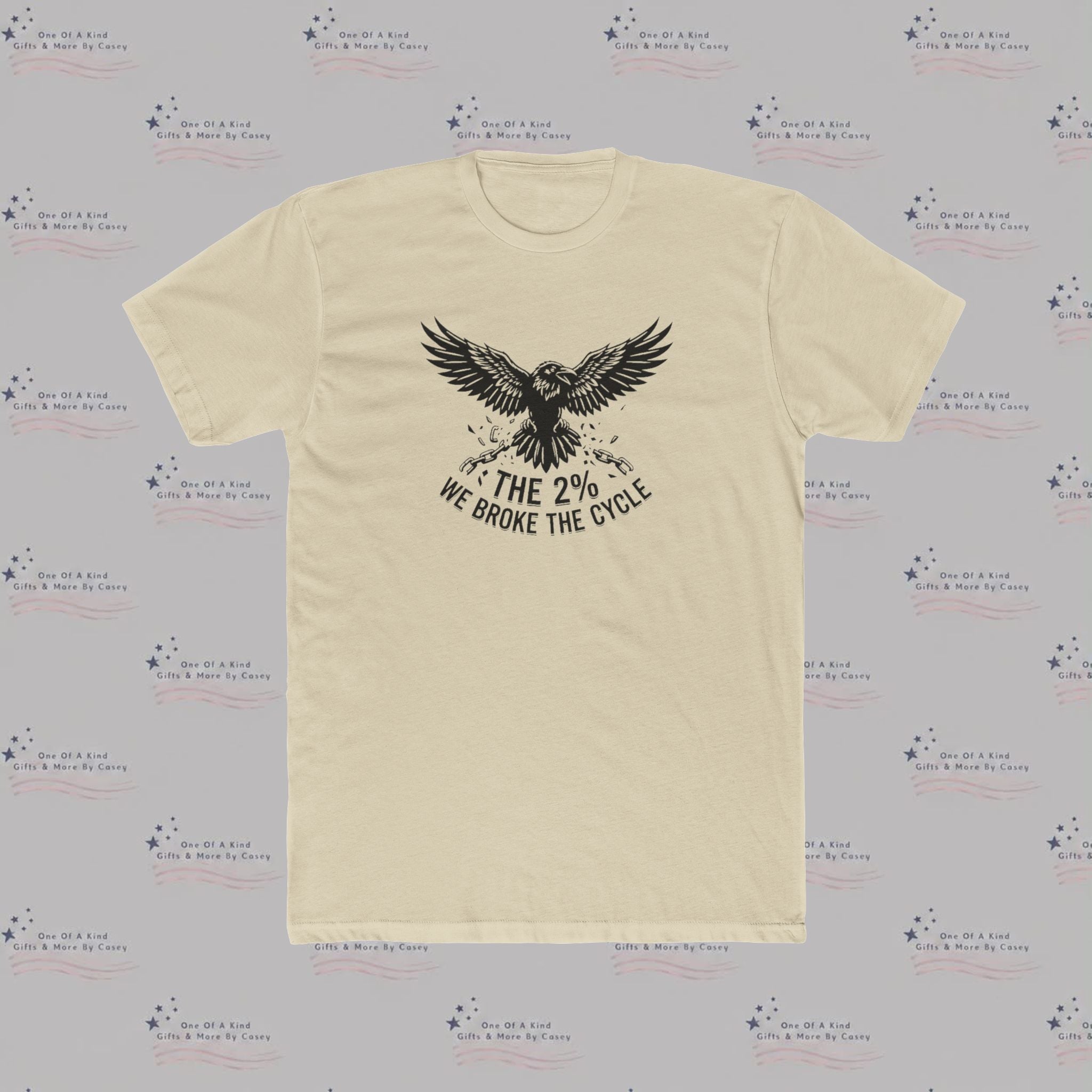 Eagle Graphic Tee — “The 2% We Broke The Cycle” Inspirational Crew Shirt