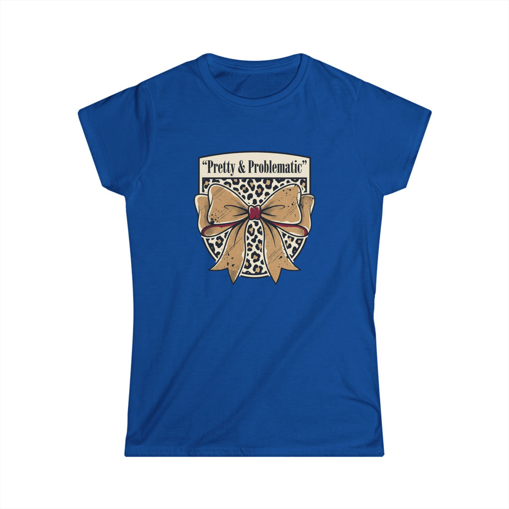 Pretty & Problematic Women's Tee — Leopard Bow Graphic Shirt
