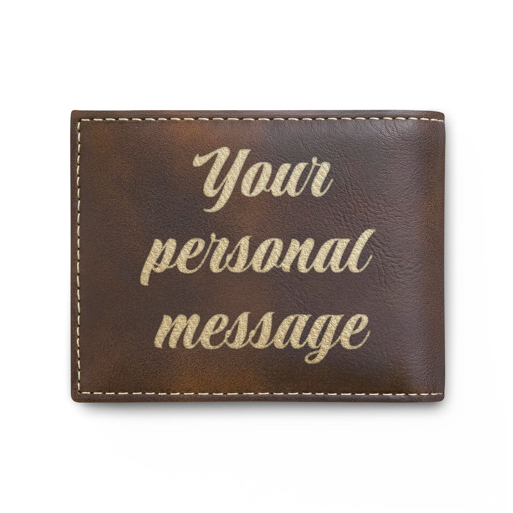 Personalized Bi-Fold Wallet — Custom Name or Message Engraved