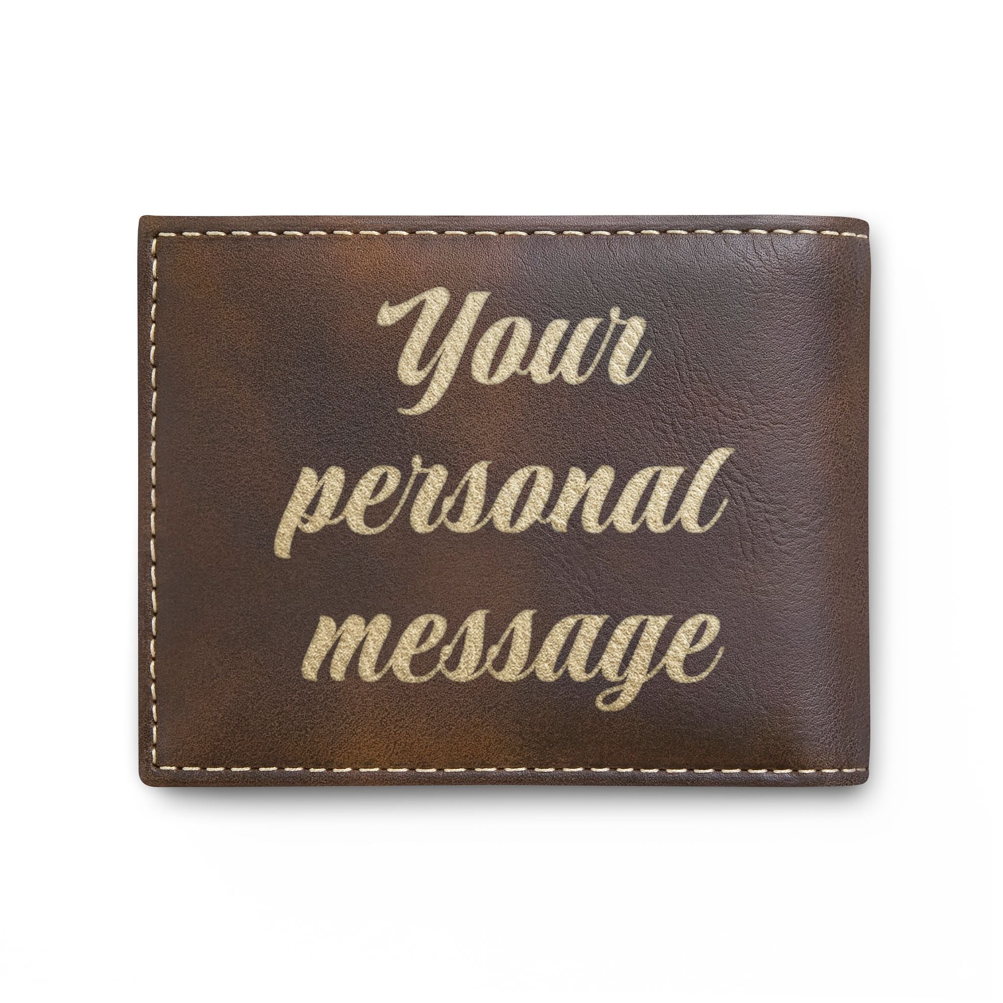 Personalized Bi-Fold Wallet — Custom Name or Message Engraved